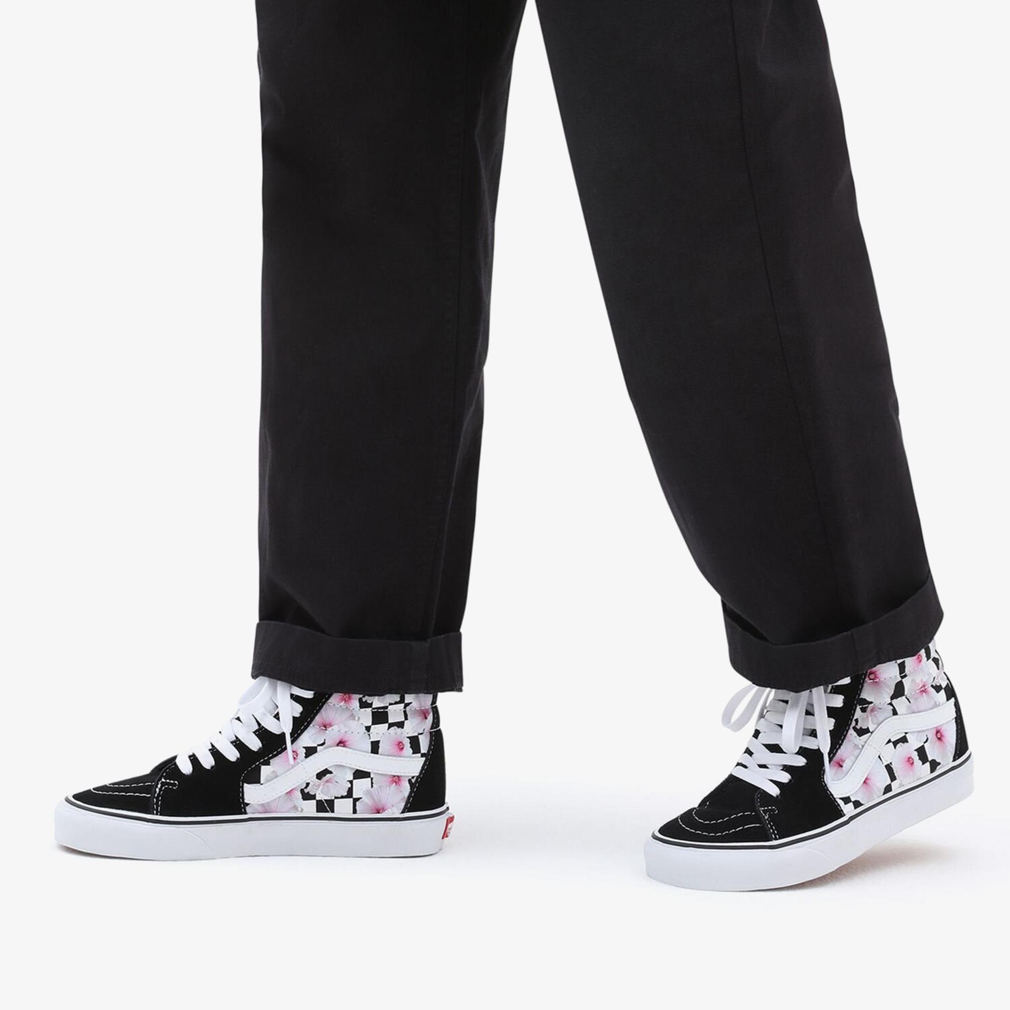  Vans Sk8-Hi Hibiscus Check Kadın Siyah Sneaker