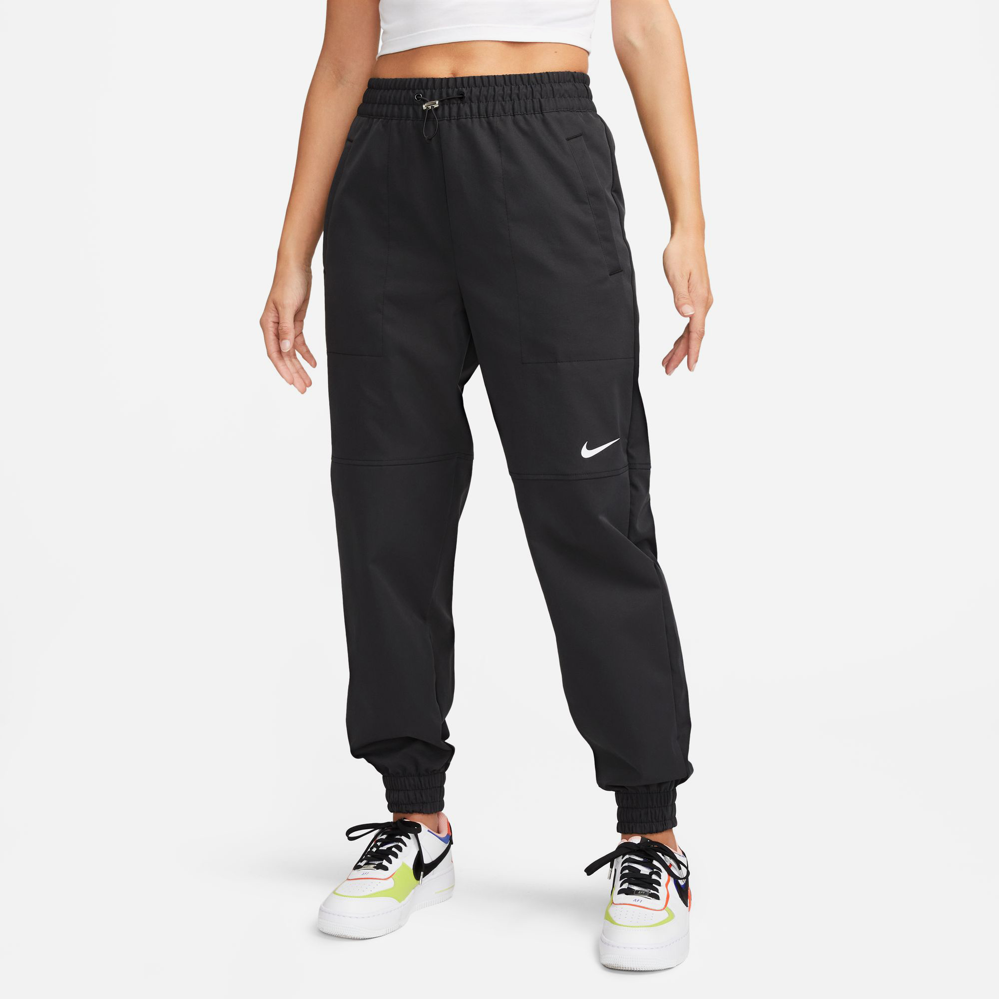 Nike Sportswear Swoosh Woven Kadın Siyah Eşofman Altı