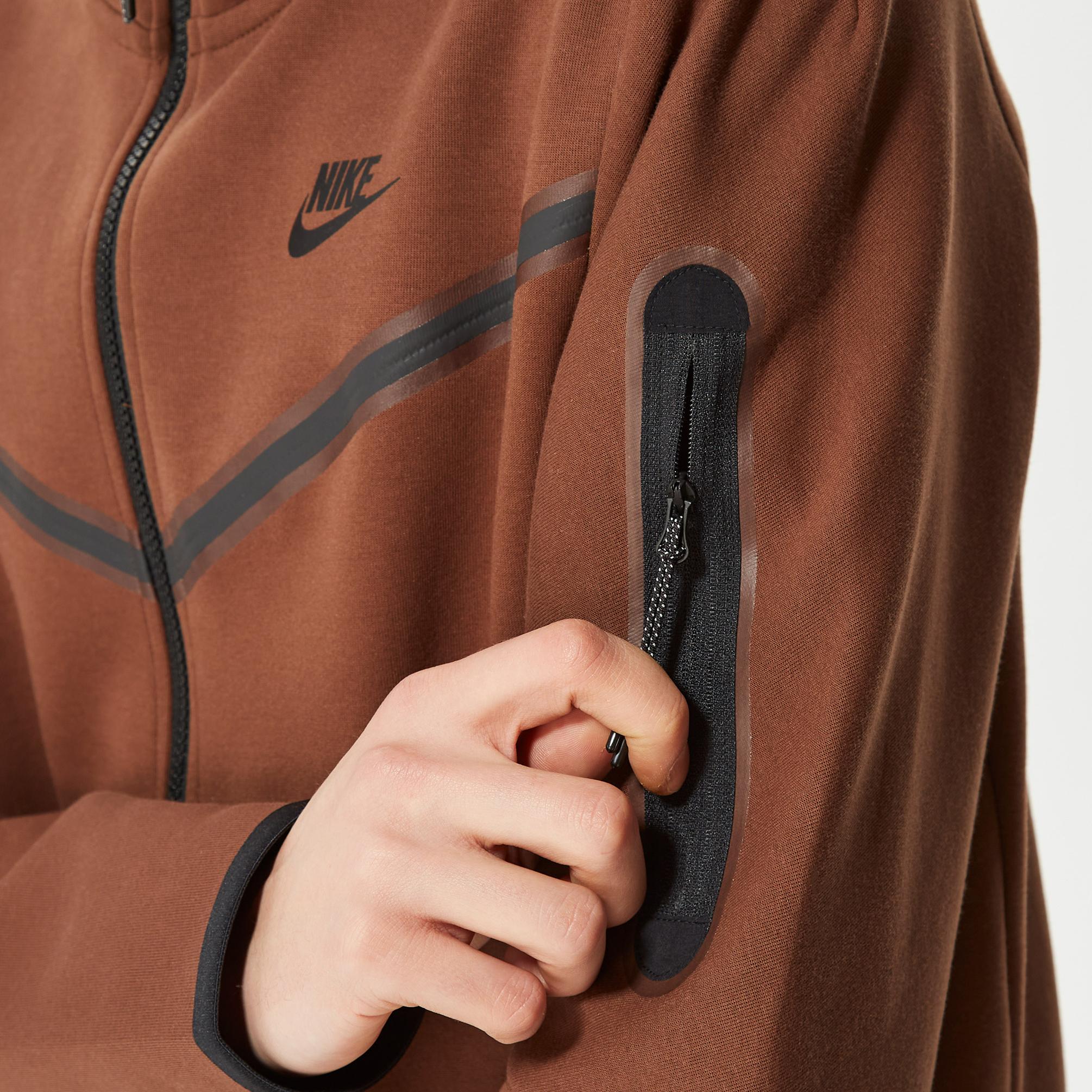  Nike Sportswear Tech Fleece Full-Zip Erkek Kahverengi Eşofman Üstü
