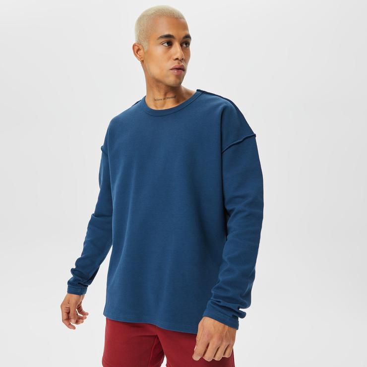Holeacademie Essentials Erkek Mavi Sweatshirt