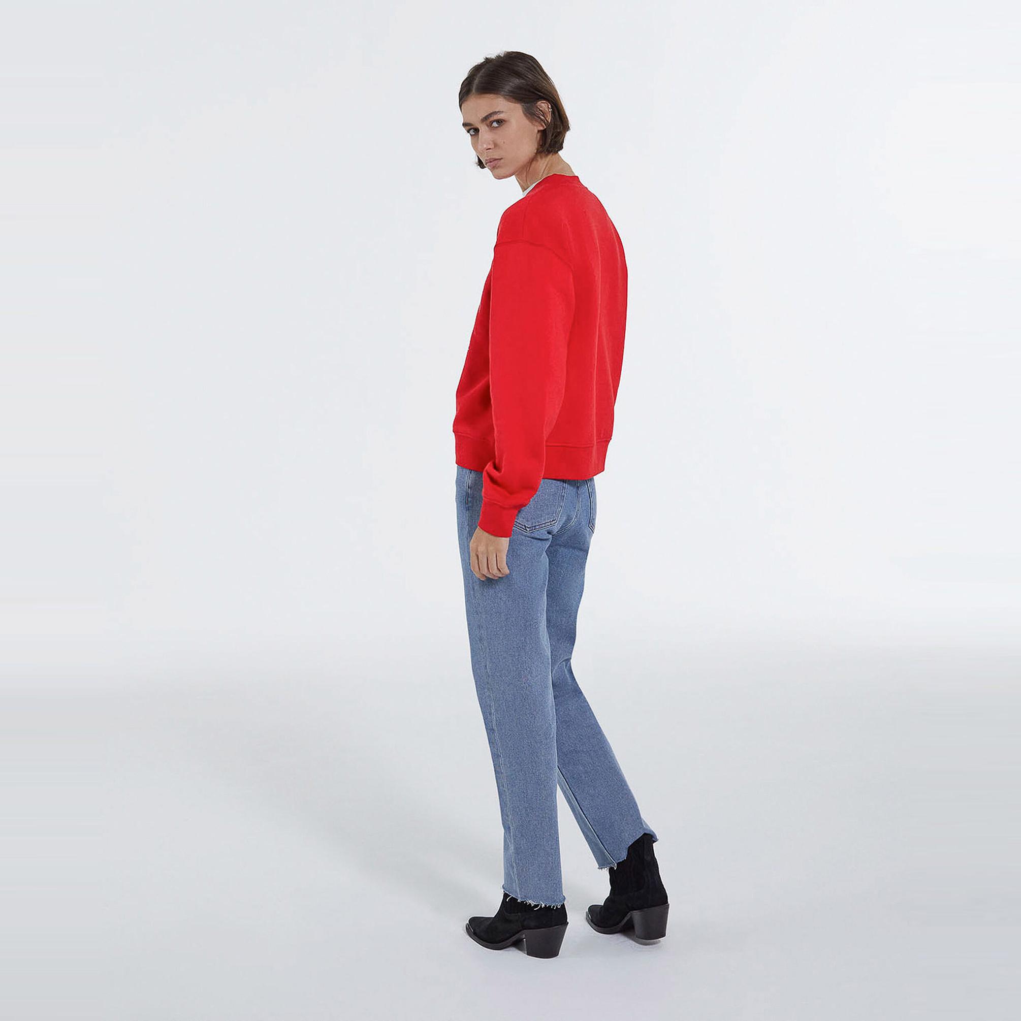  The Kooples Yarım Fermuarlı Kadın Kırmızı Sweatshirt