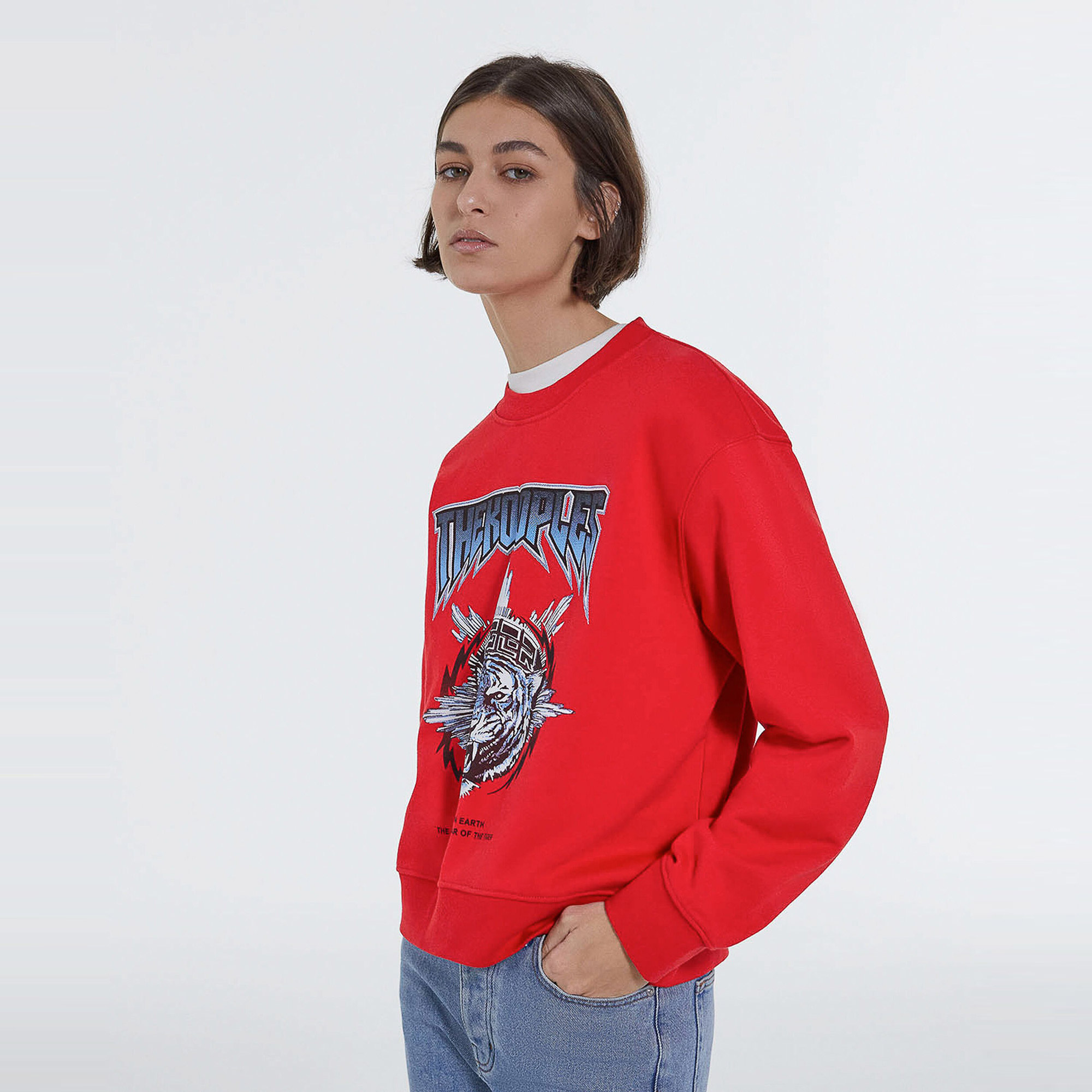The Kooples Yarım Fermuarlı Kadın Kırmızı Sweatshirt