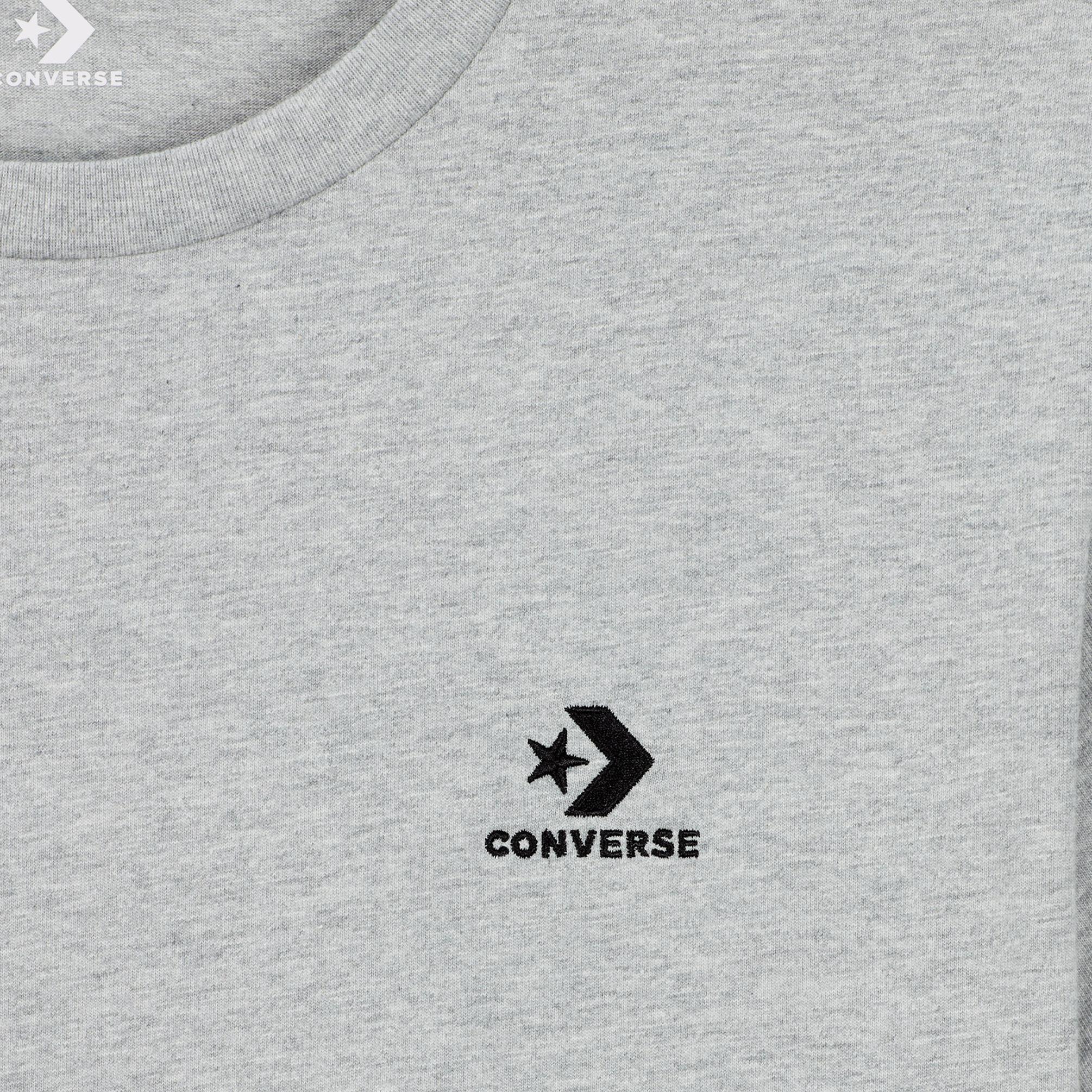  Converse Go-To Embroidered Star Chevron Unisex Gri T-Shirt