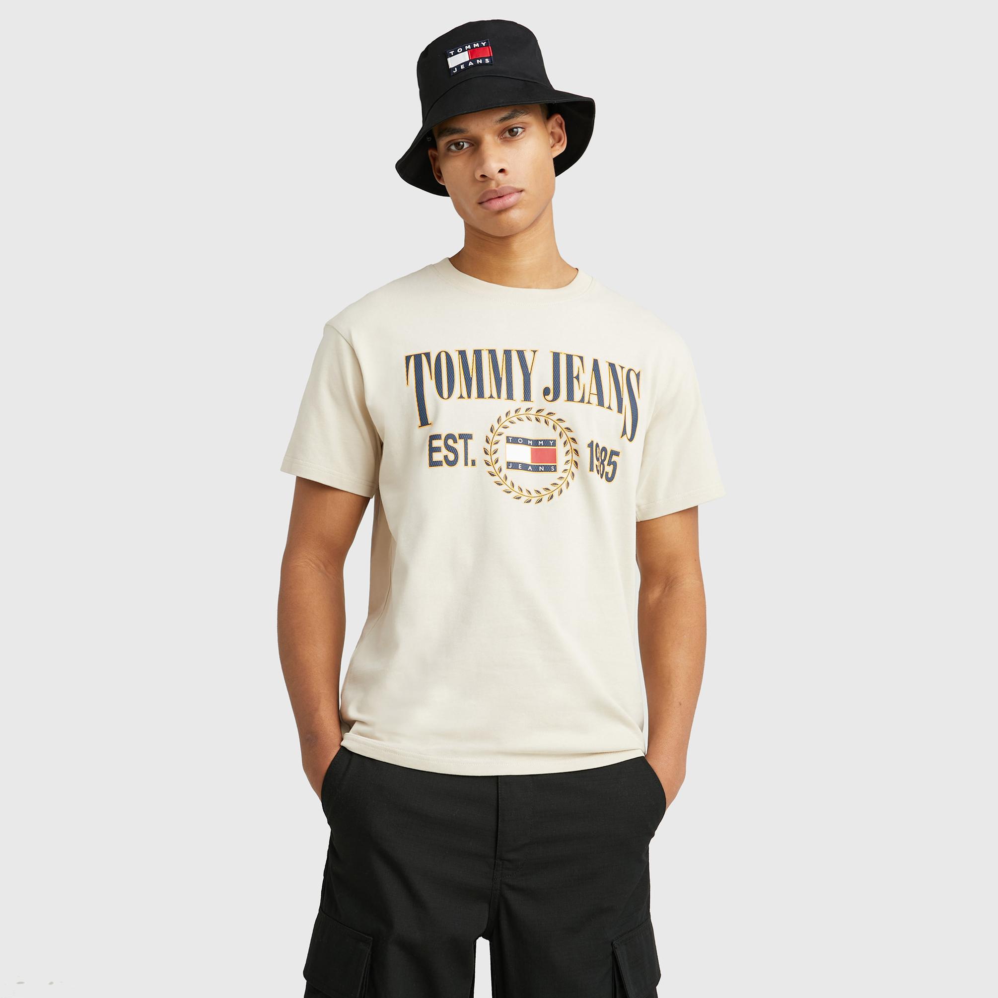  Tommy Jeans Rlx Luxe 2 Erkek Bej T-shirt