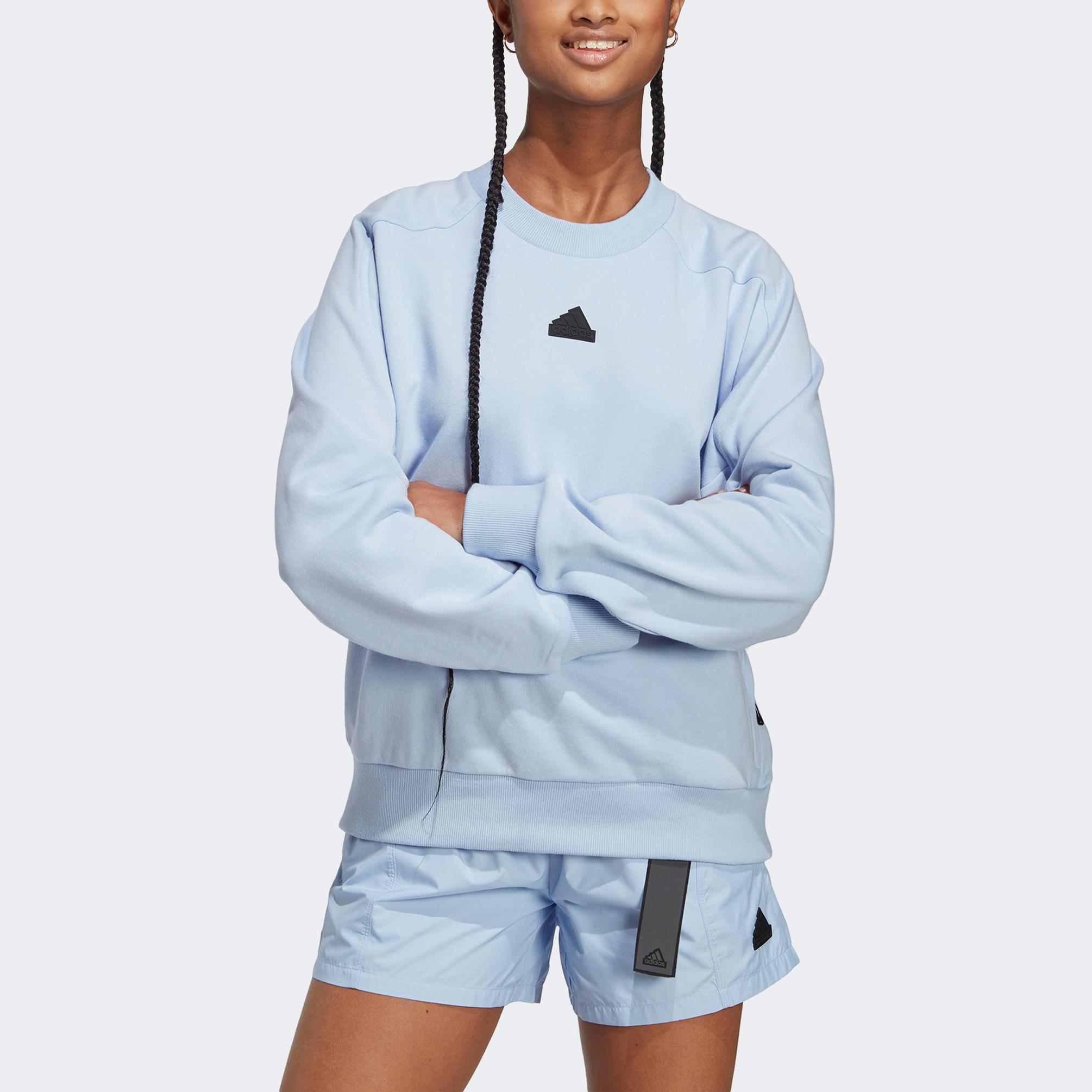  adidas Essential Crew Kadın Mavi Sweatshirt