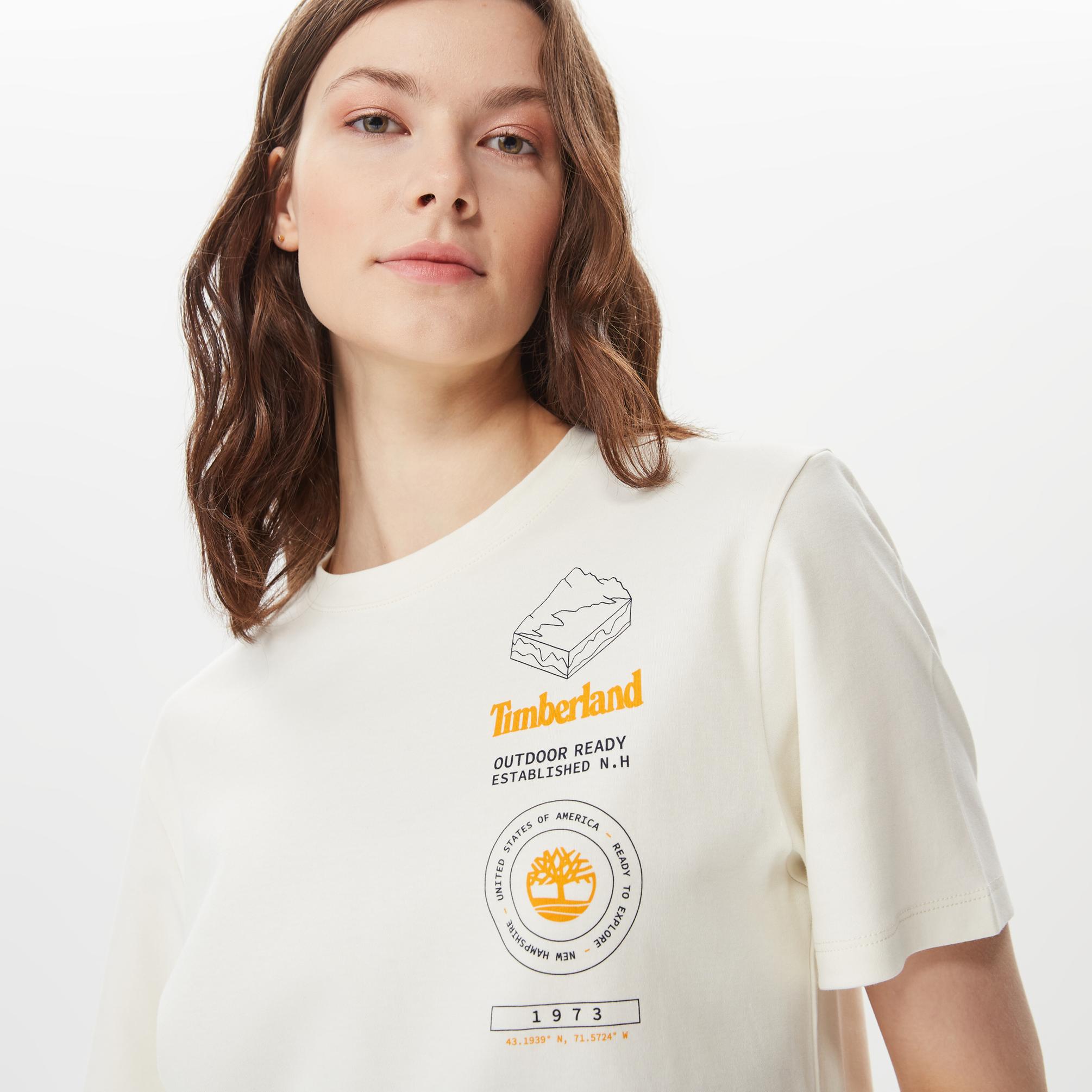  Timberland Timberfresh Graphic Kadın Krem T-Shirt