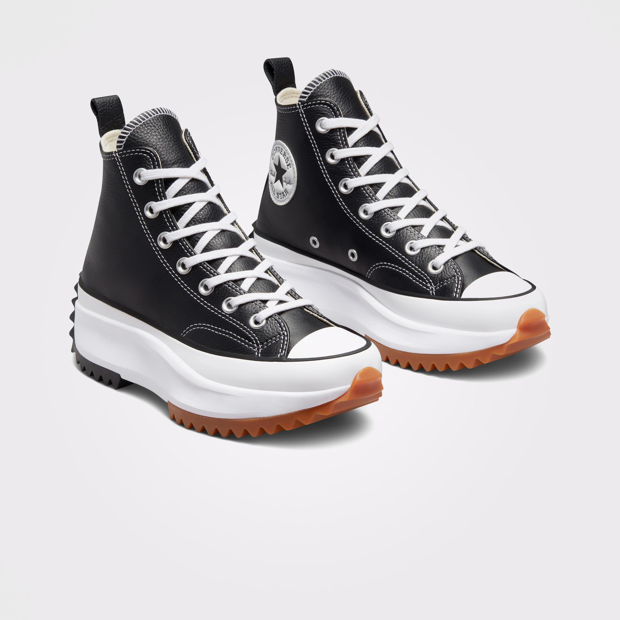  Converse Run Star Hike Platform Foundational Leather Kadın Siyah Sneaker