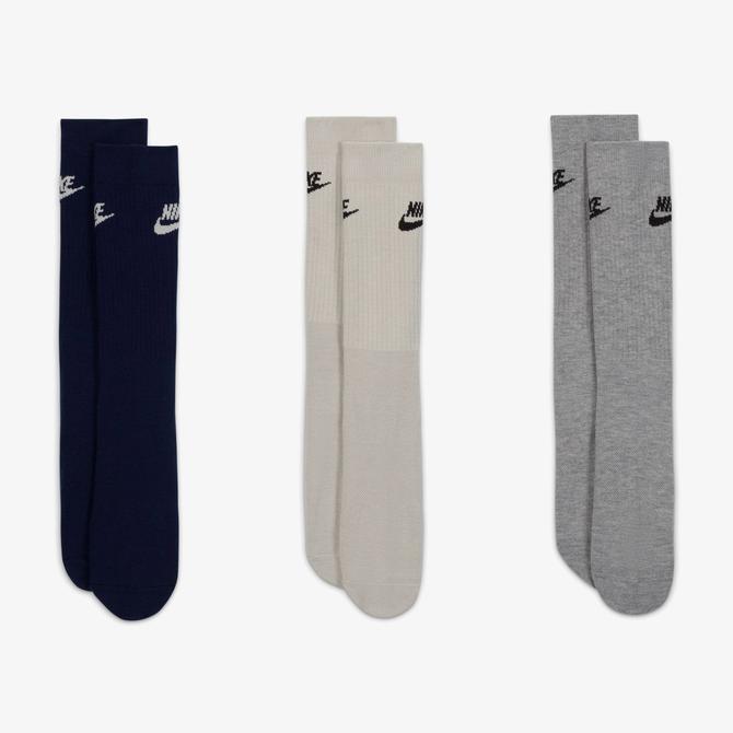  Nike Sportswear Everyday Essential Crew Unisex Lacivert/Beyaz/Gri 3'lü Çorap
