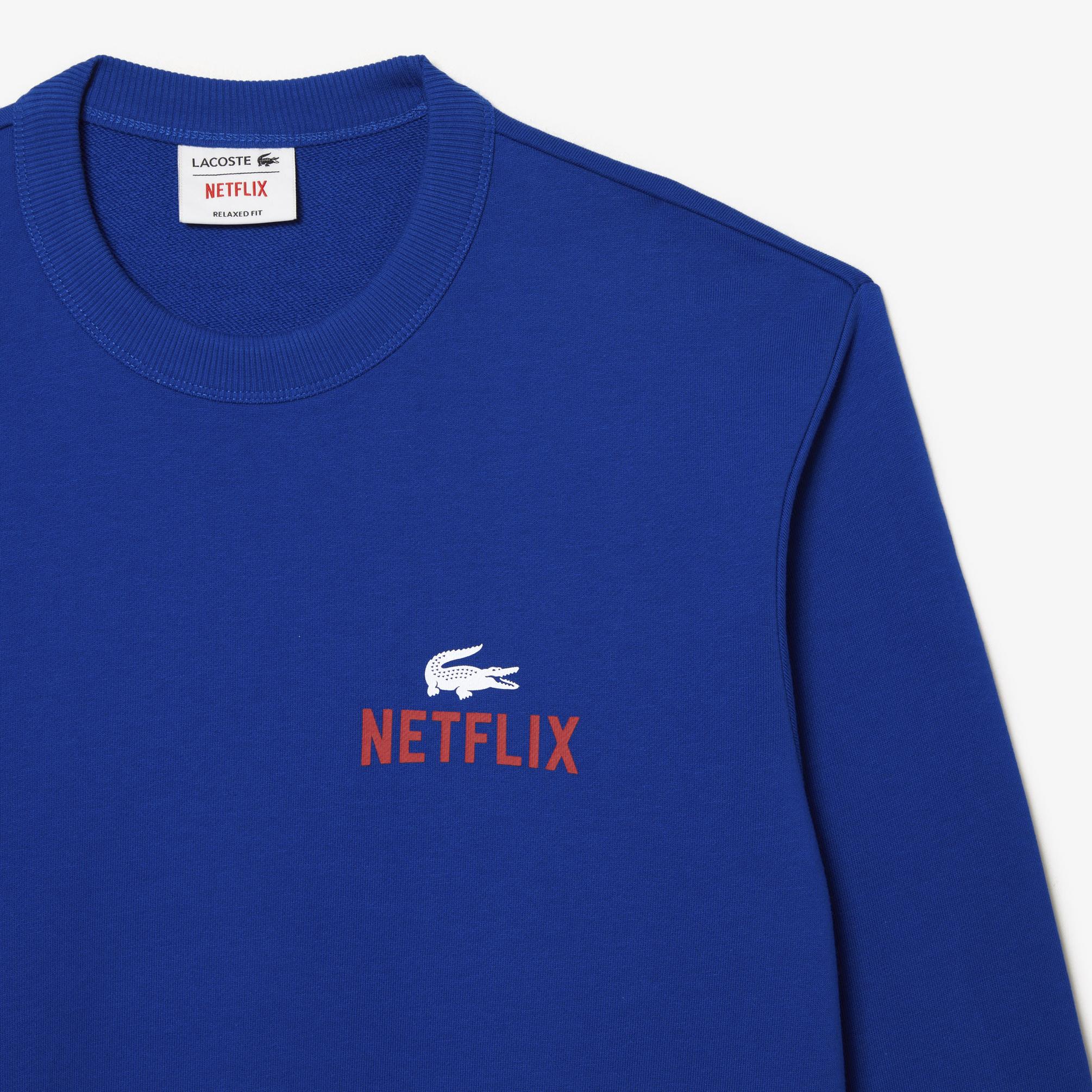  Lacoste Netflix Unisex Mavi Sweatshirt