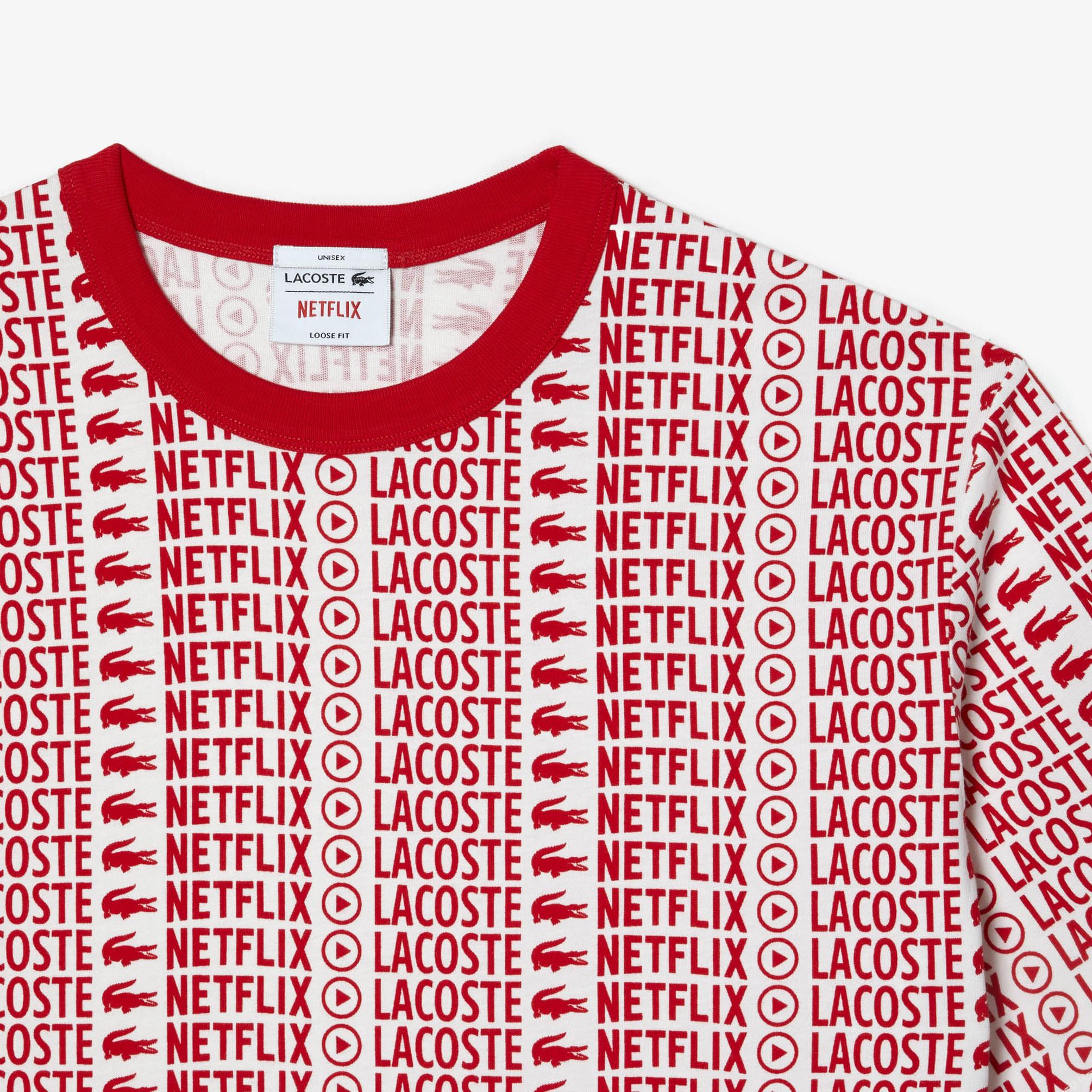  Lacoste Netflix Unisex Kırmızı T-Shirt