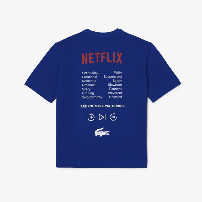  Lacoste Netflix Unisex Mavi T-Shirt