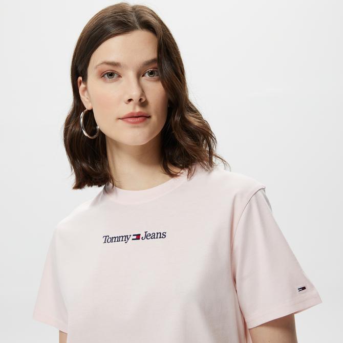  Tommy Jeans Serif Kadın Pembe T-shirt