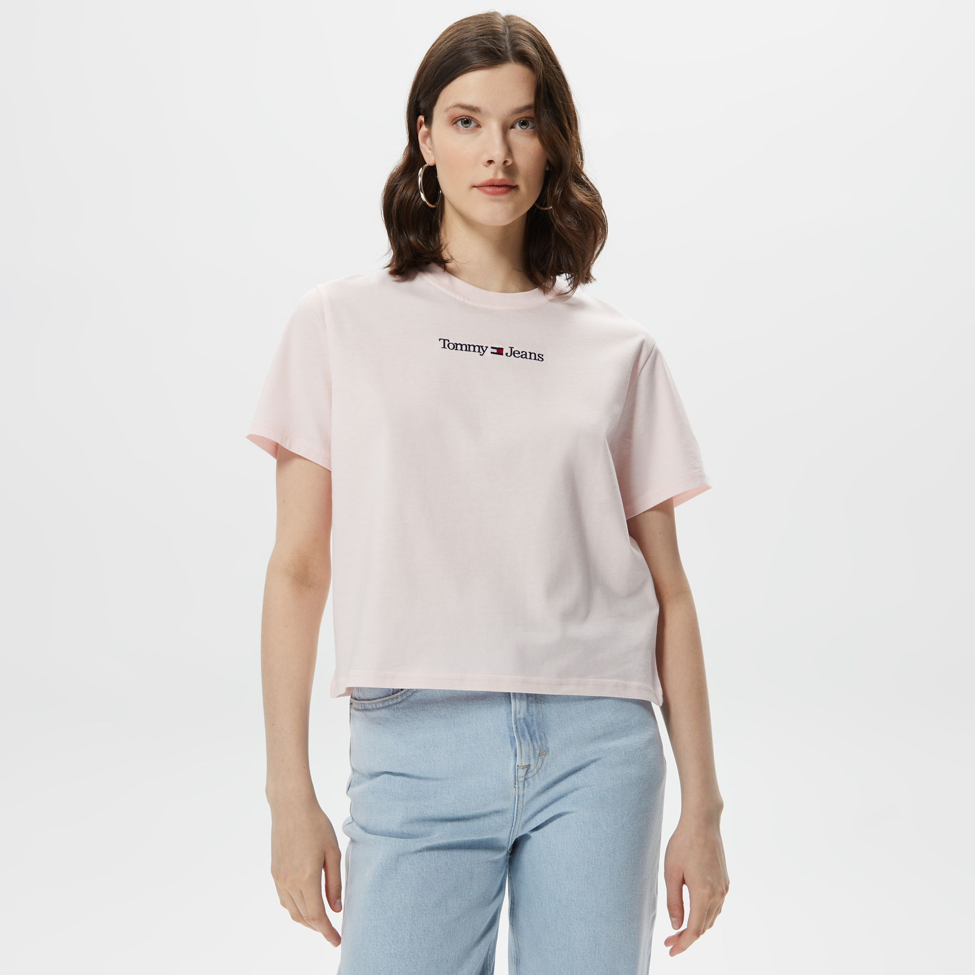 Tommy Jeans Serif Kadın Pembe T-shirt