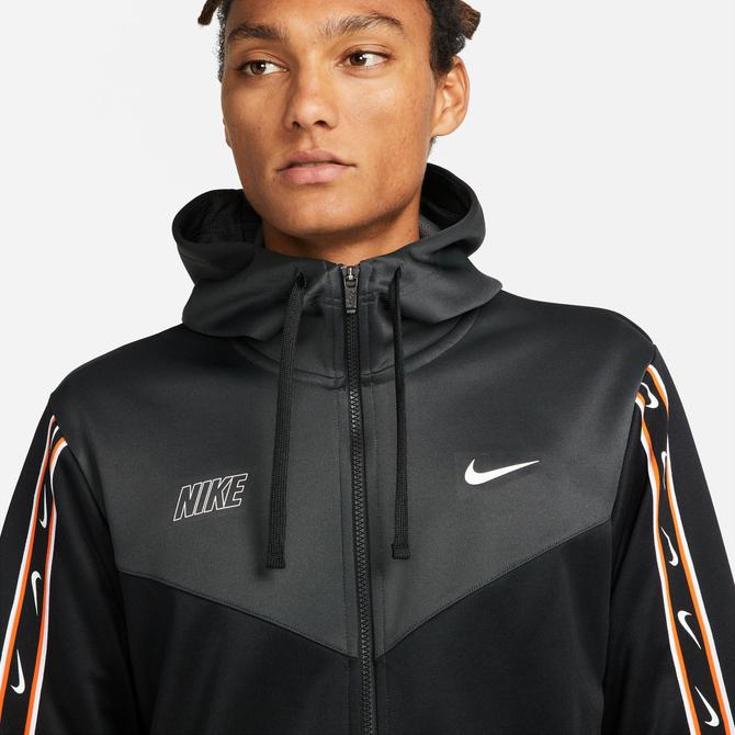 Nike Sportswear Repeat Fermuarlı Erkek Siyah Eşofman Üstü