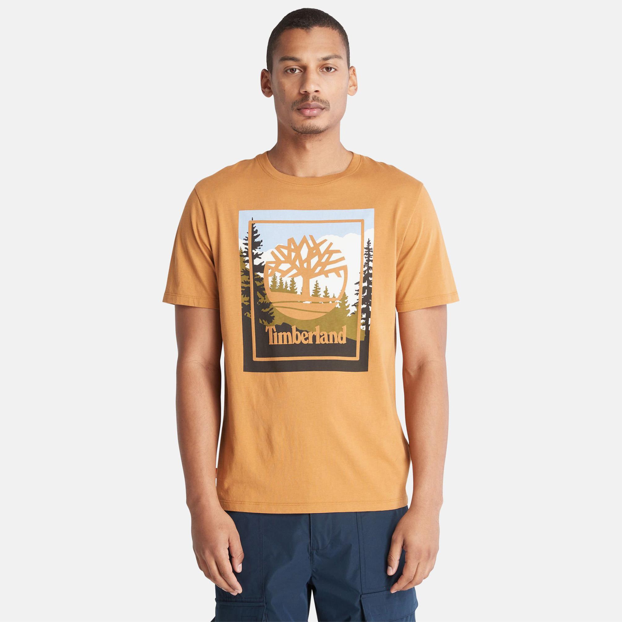  Timberland Outdoor Inspired Graphic Erkek Turuncu T-Shirt