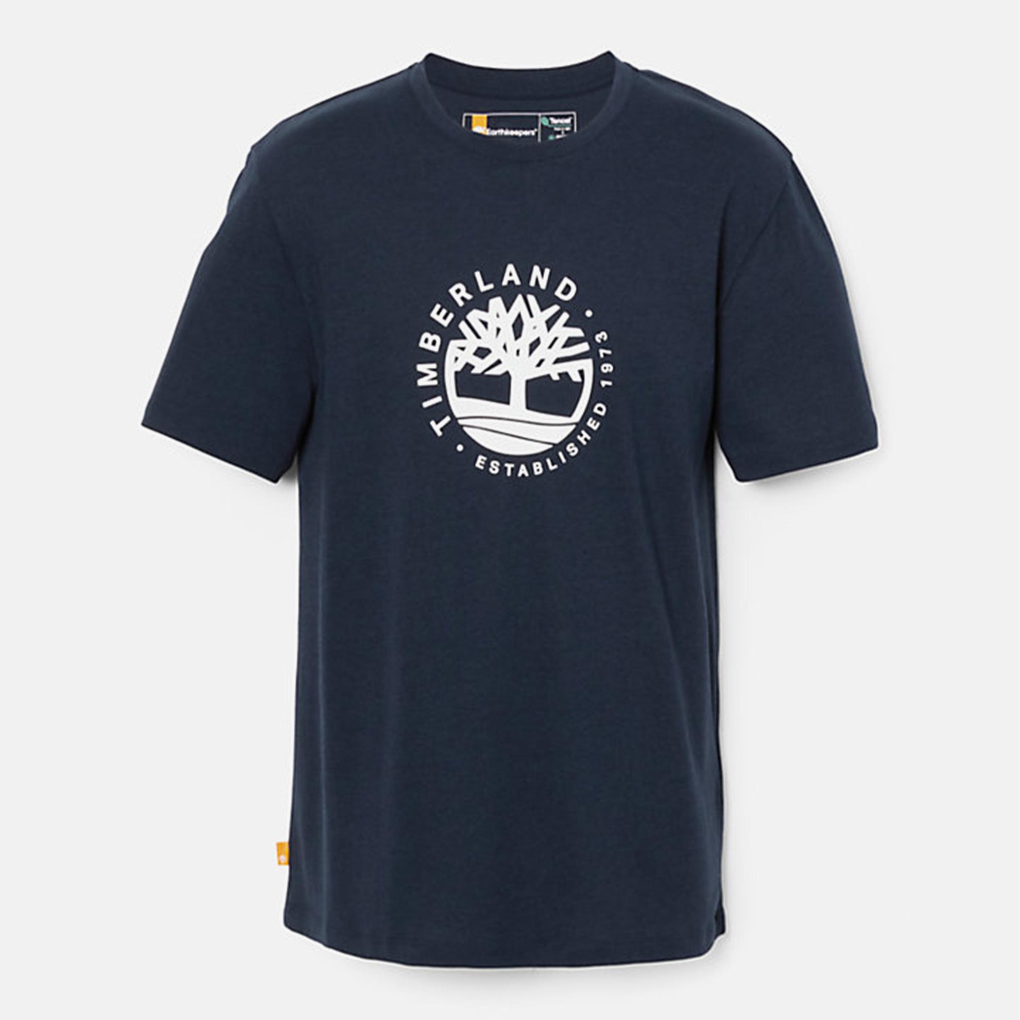  Timberland Refibra Logo Graphic Regular Unisex Lacivert T-Shirt
