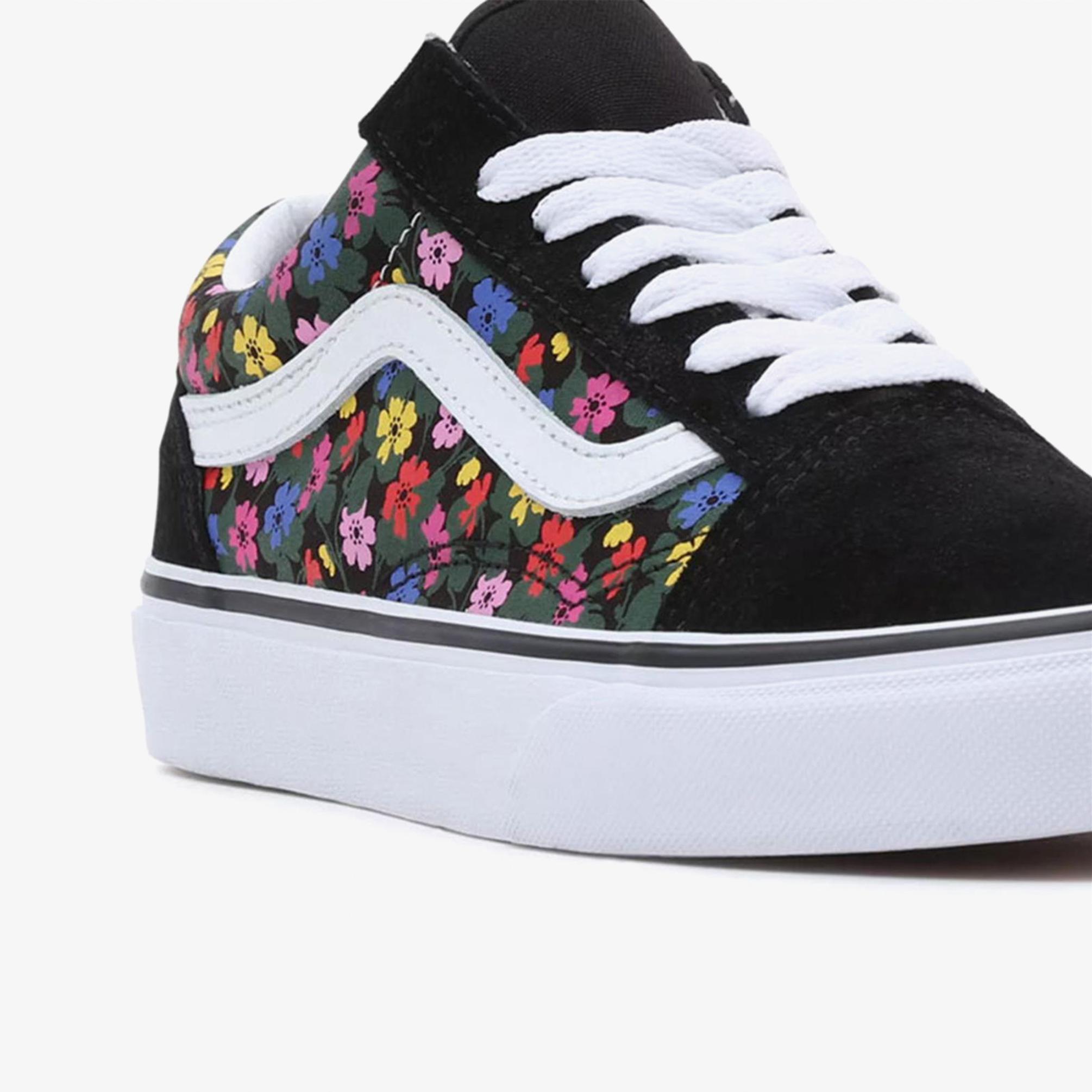  Vans Old Skool Floral Kadın Siyah Sneaker