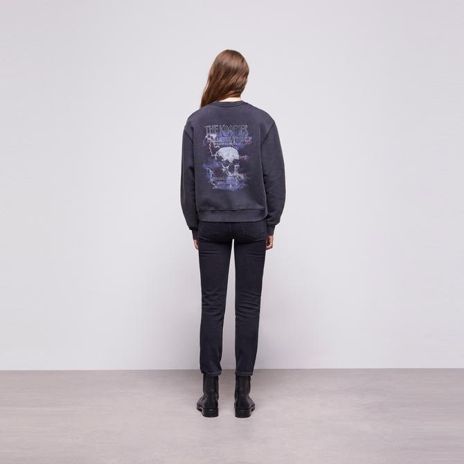  The Kooples Printed Faded Kadın Gri Sweatshirt
