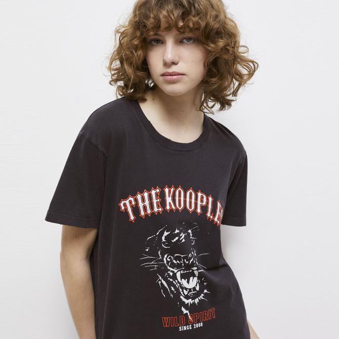  The Kooples Screen-printed Kadın Siyah T-Shirt