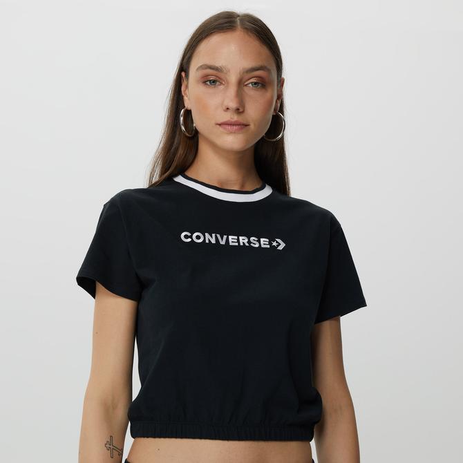  Converse Wordmark Kadın Siyah Crop