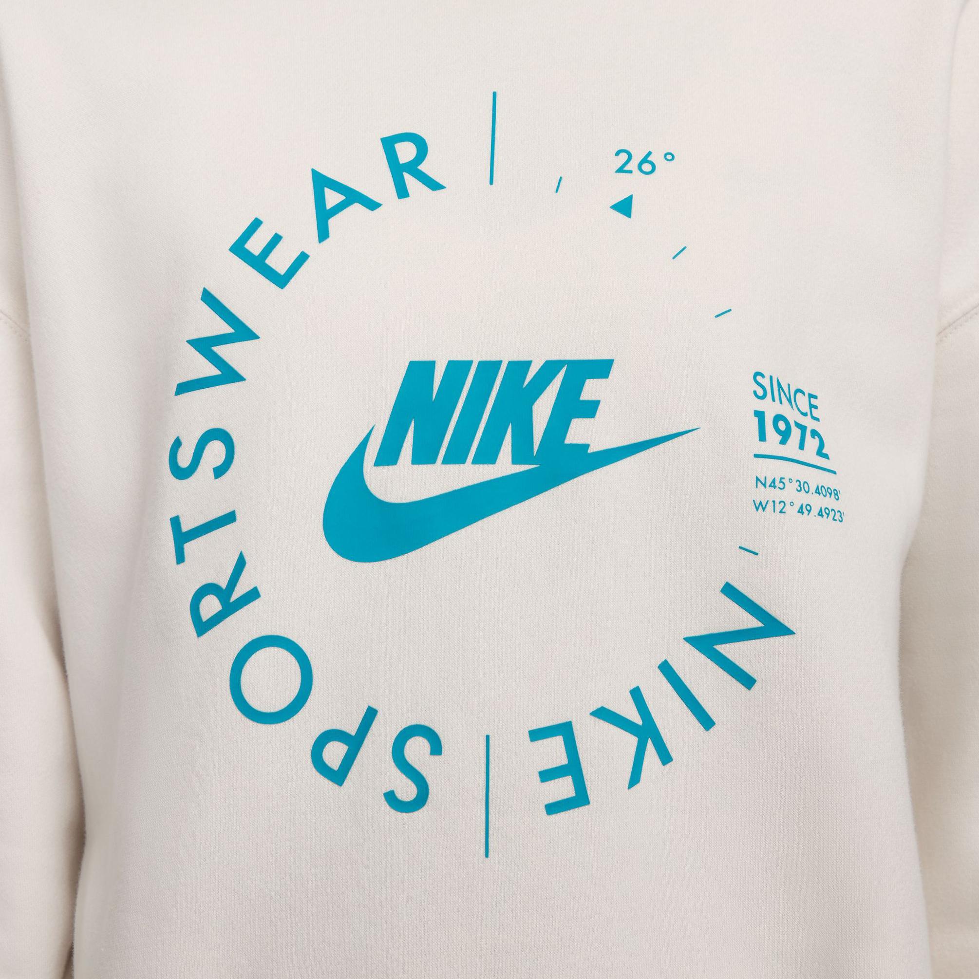  Nike Sportswear Oversized Sports Utility Crew-Neck Kadın Gri Sweatshirt