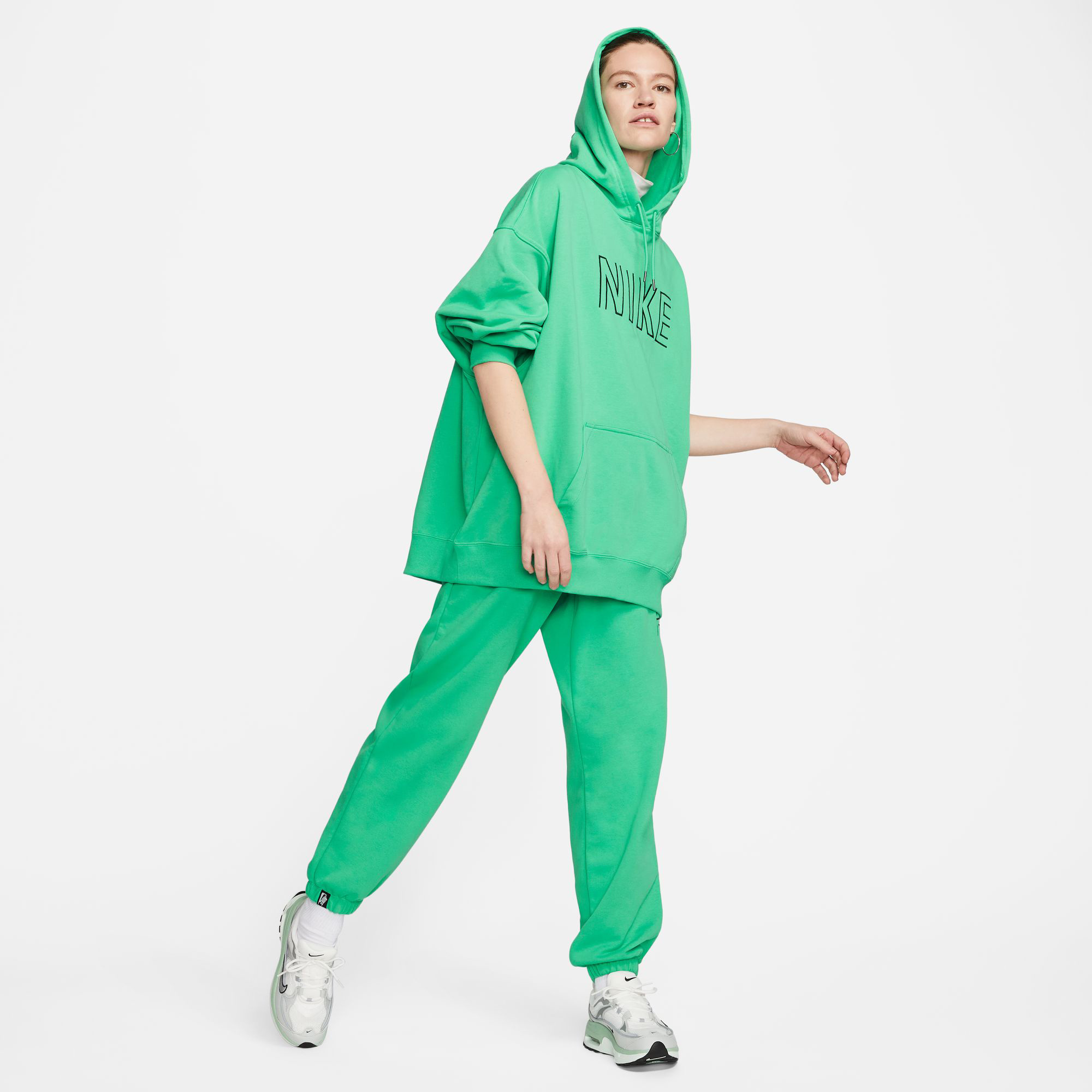 Nike Sportswear Oversized High-Waisted Kadın Yeşil Eşofman Altı