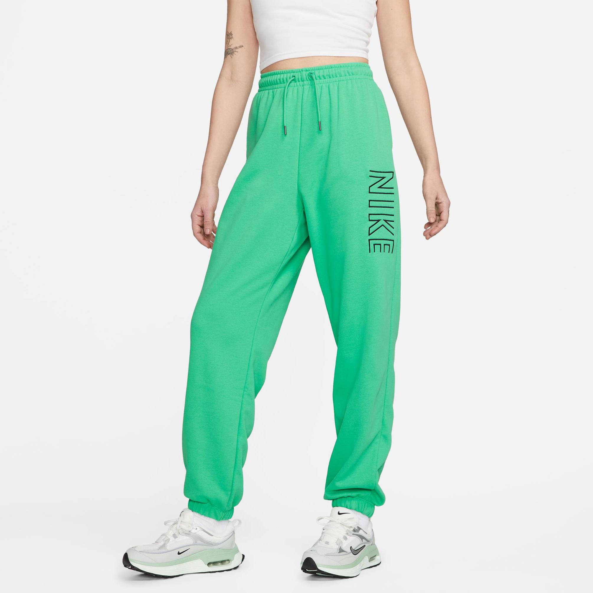  Nike Sportswear Oversized High-Waisted Kadın Yeşil Eşofman Altı