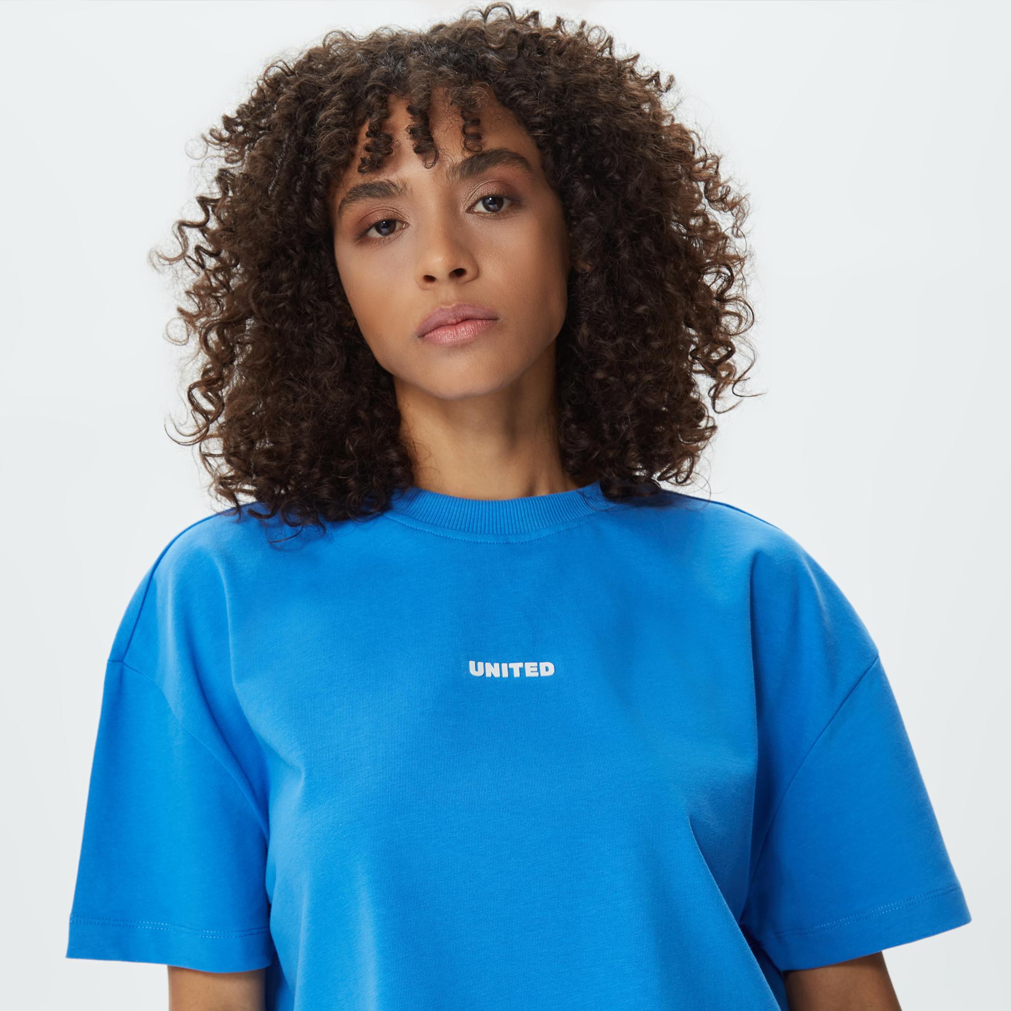  UNITED4 Classic Kadın Lacivert Crop T-Shirt