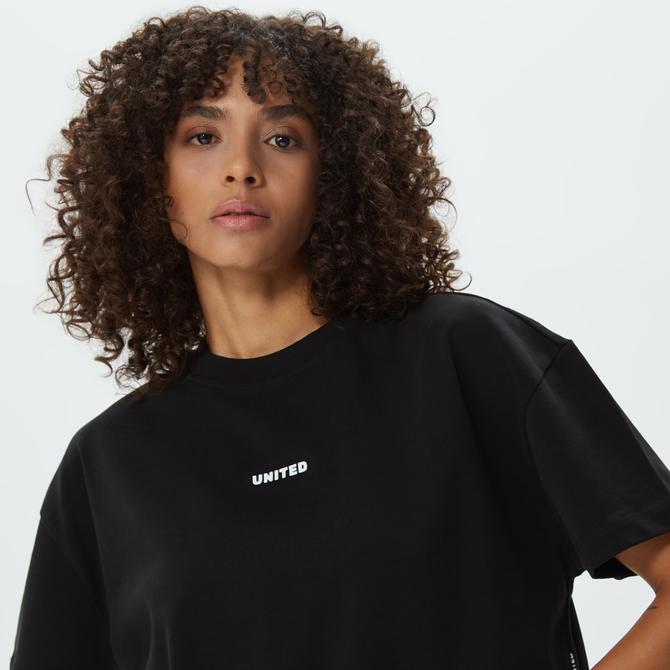  UNITED4 Classic Kadın Siyah Crop T-Shirt