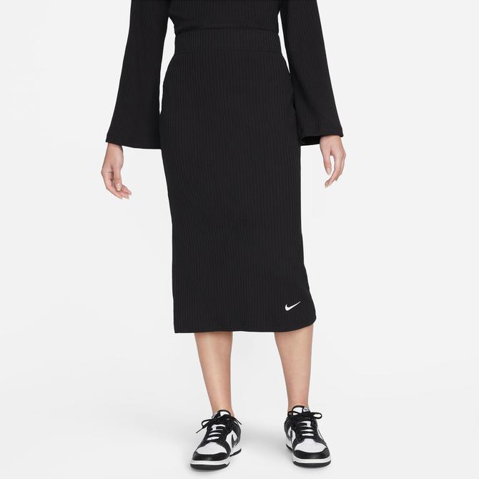  Nike Sportswear Rib Jersey Kadın Siyah Etek
