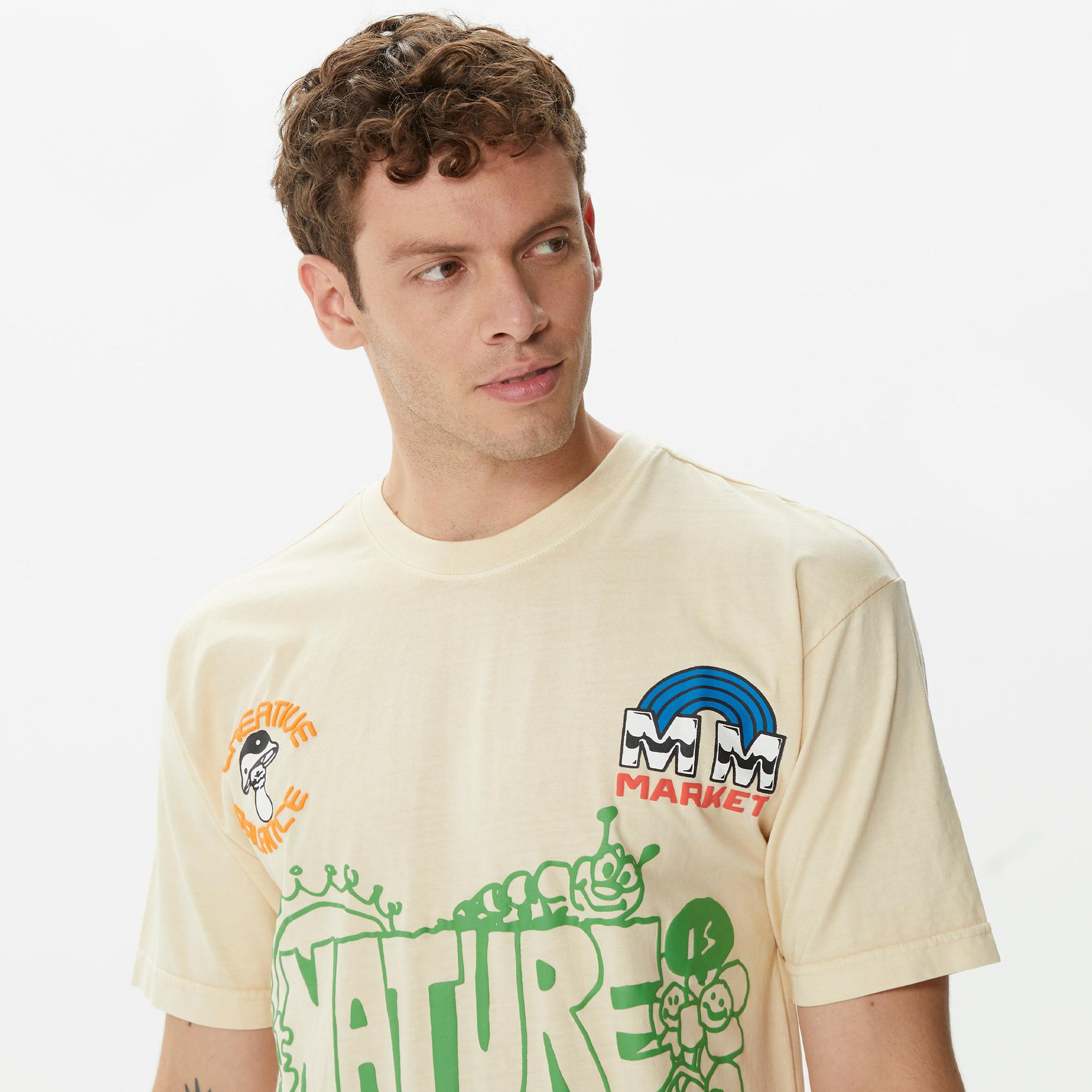  Market Nature Is Home Erkek Krem T-Shirt