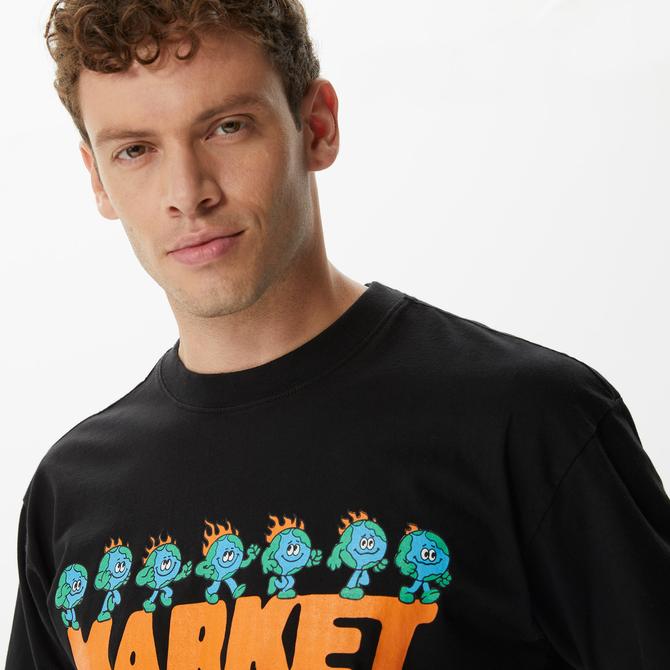  Market Keep Going Erkek Siyah T-Shirt