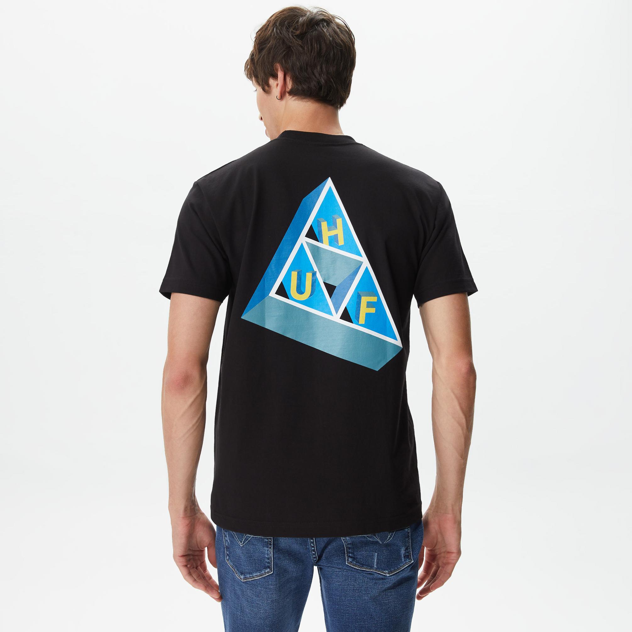  Huf Based Triple Triangle Erkek Siyah T-Shirt