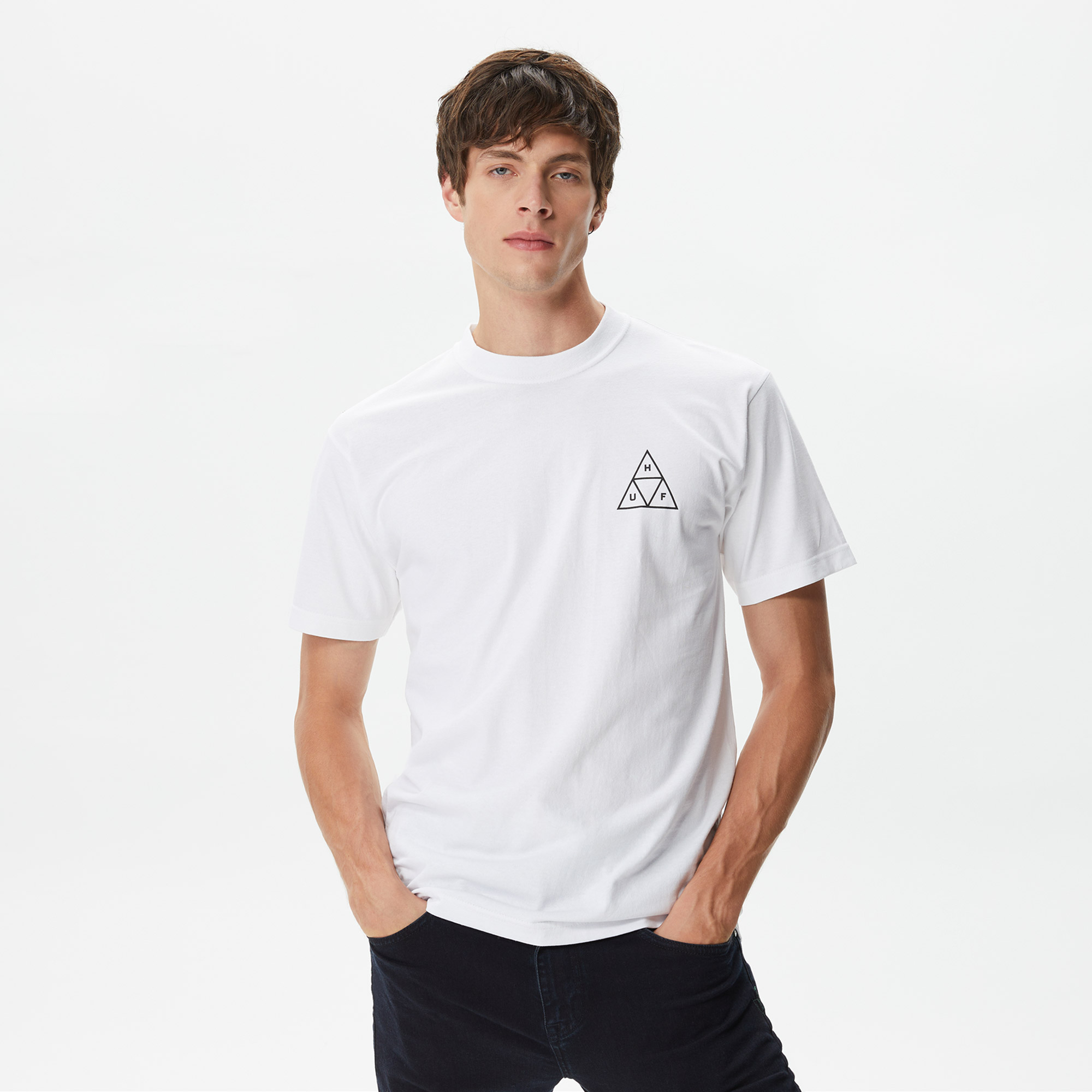 Huf Set Triple Triangle Erkek Beyaz T-Shirt