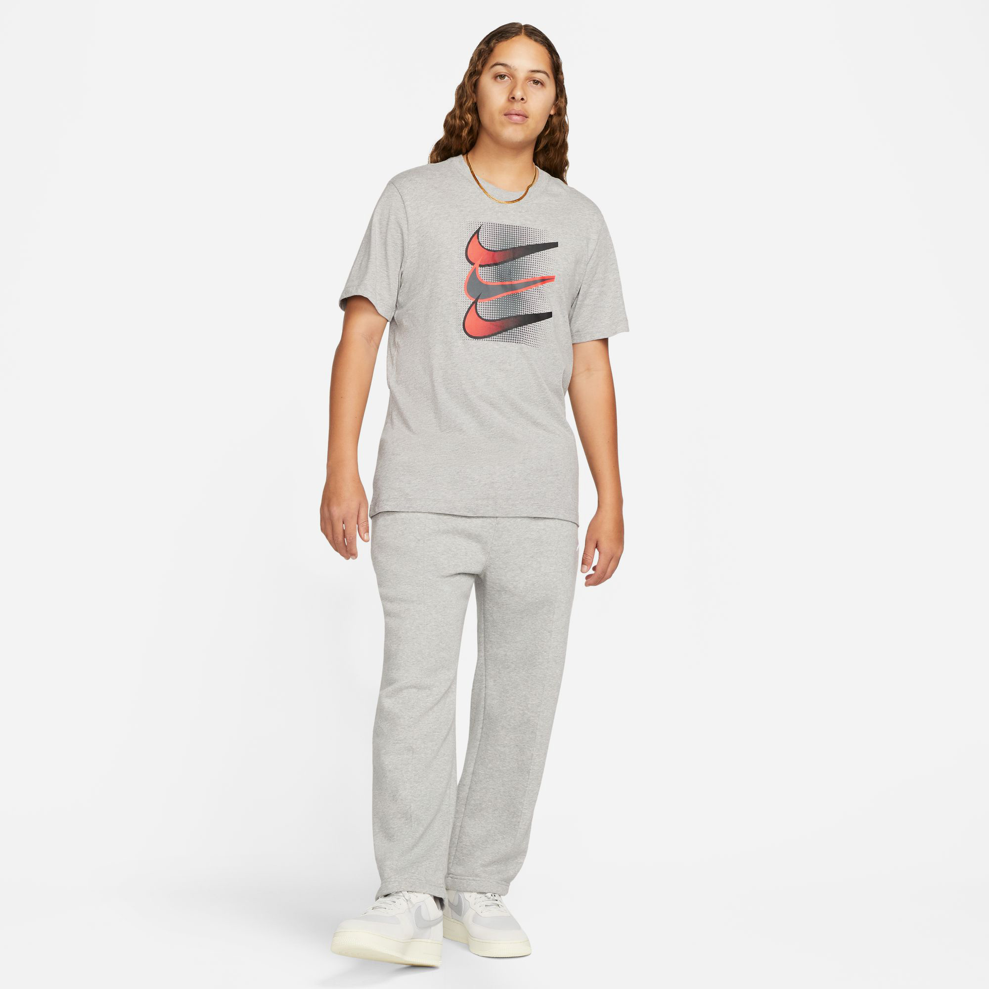 Nike Sportswear Swoosh Erkek Gri T-Shirt