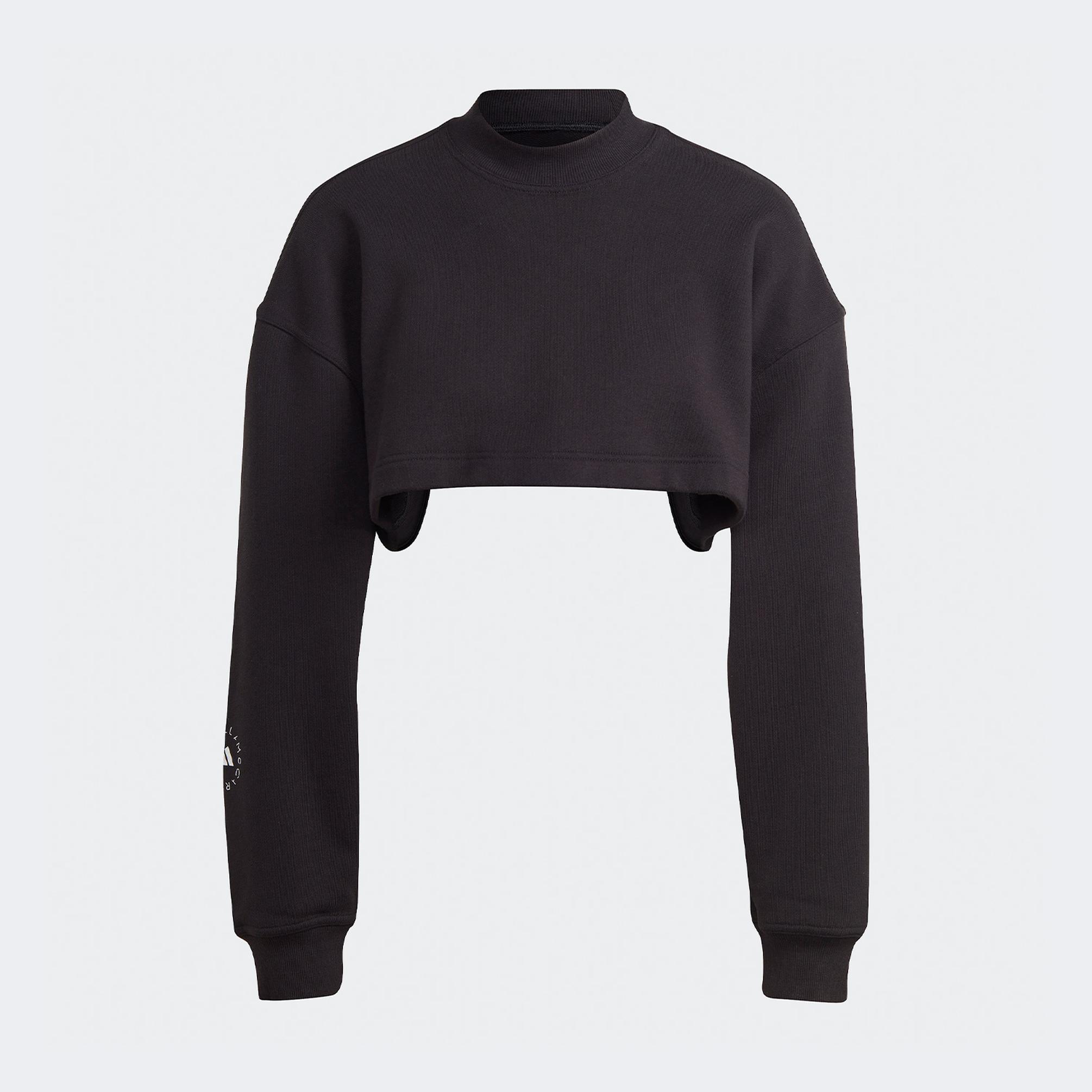  adidas by Stella McCartney TrueCasuals Cropped Sportswear Kadın Siyah Sweatshirt