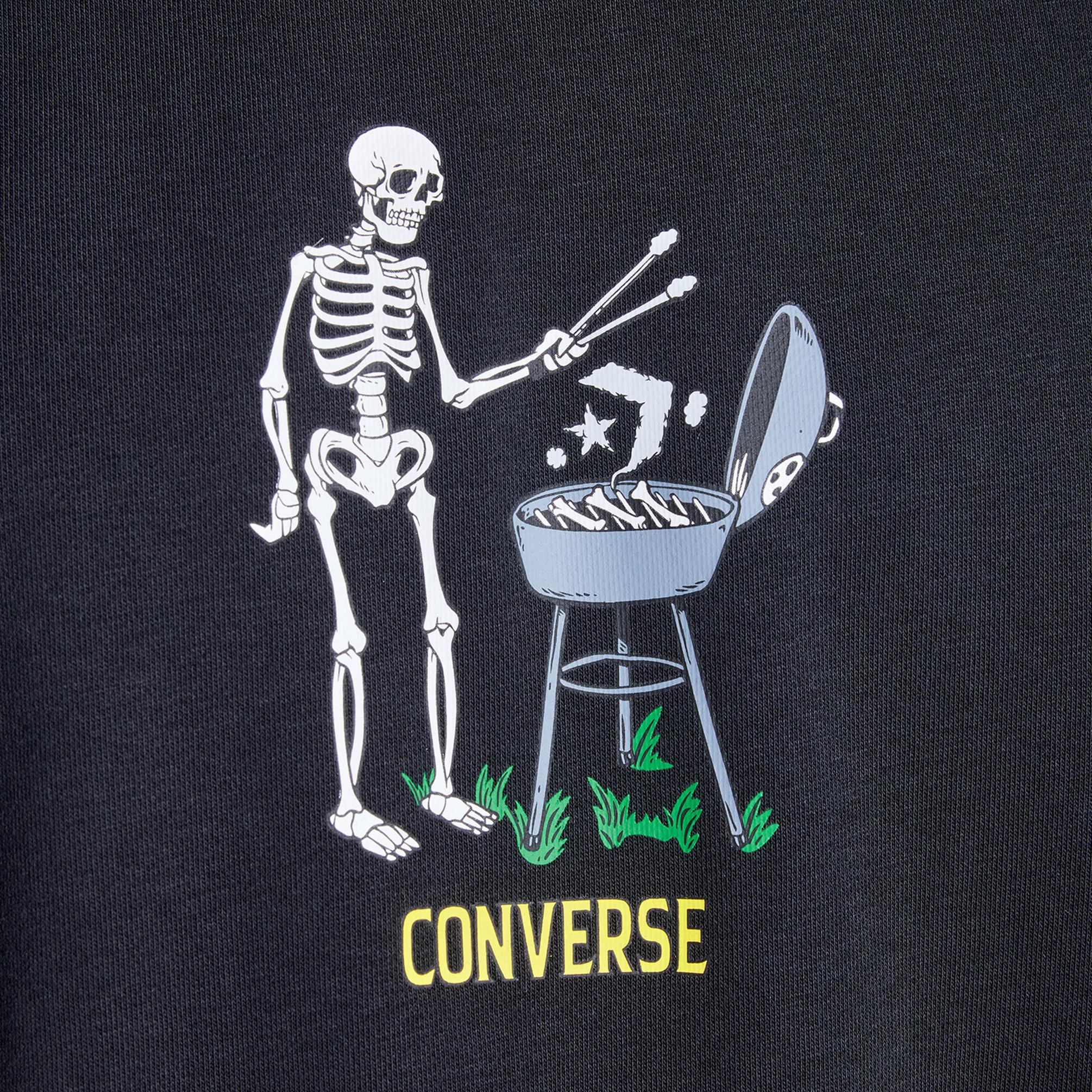  Converse Grilling Skeleton Graphic Crew Erkek Siyah Sweatshirt