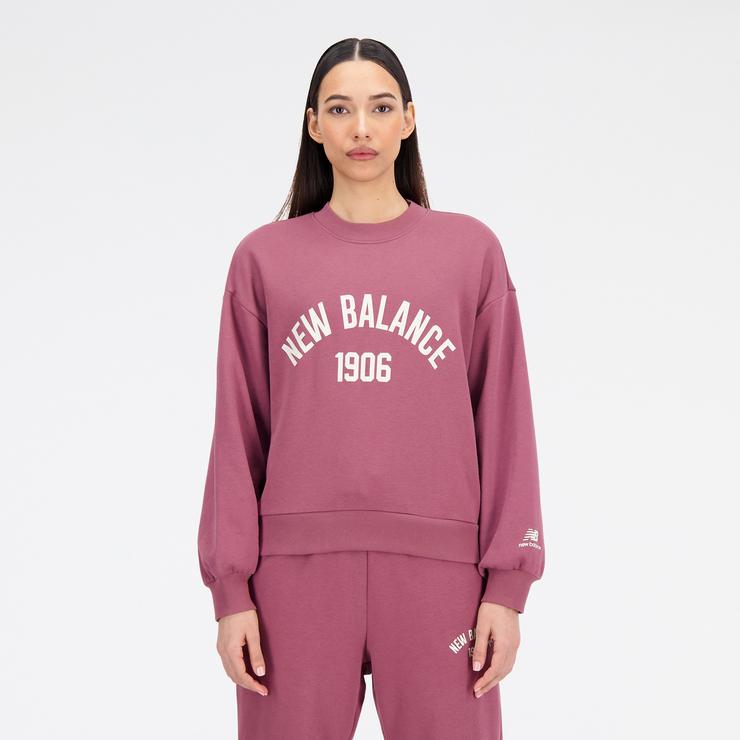 New Balance Essentials Varsity Fleece Kadın Pembe Sweatshirt