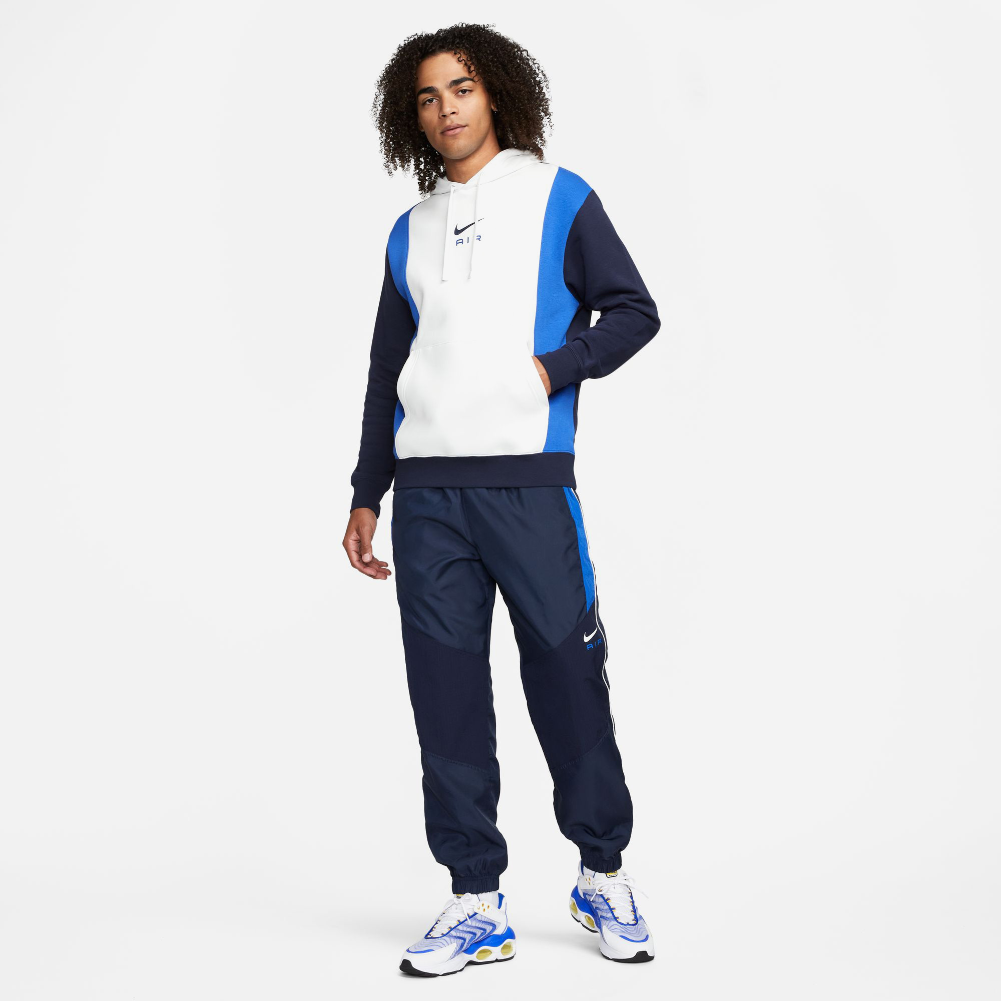 Nike Sportswear Swoosh Air Pullover Fleece Erkek Beyaz Hoodie