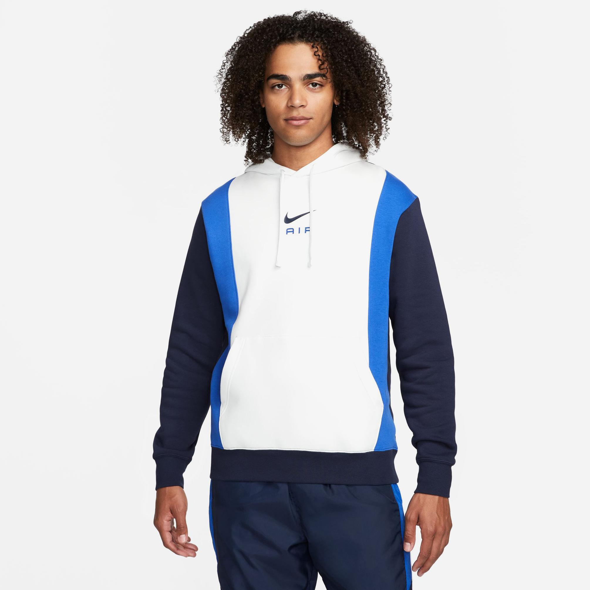  Nike Sportswear Swoosh Air Pullover Fleece Erkek Beyaz Hoodie