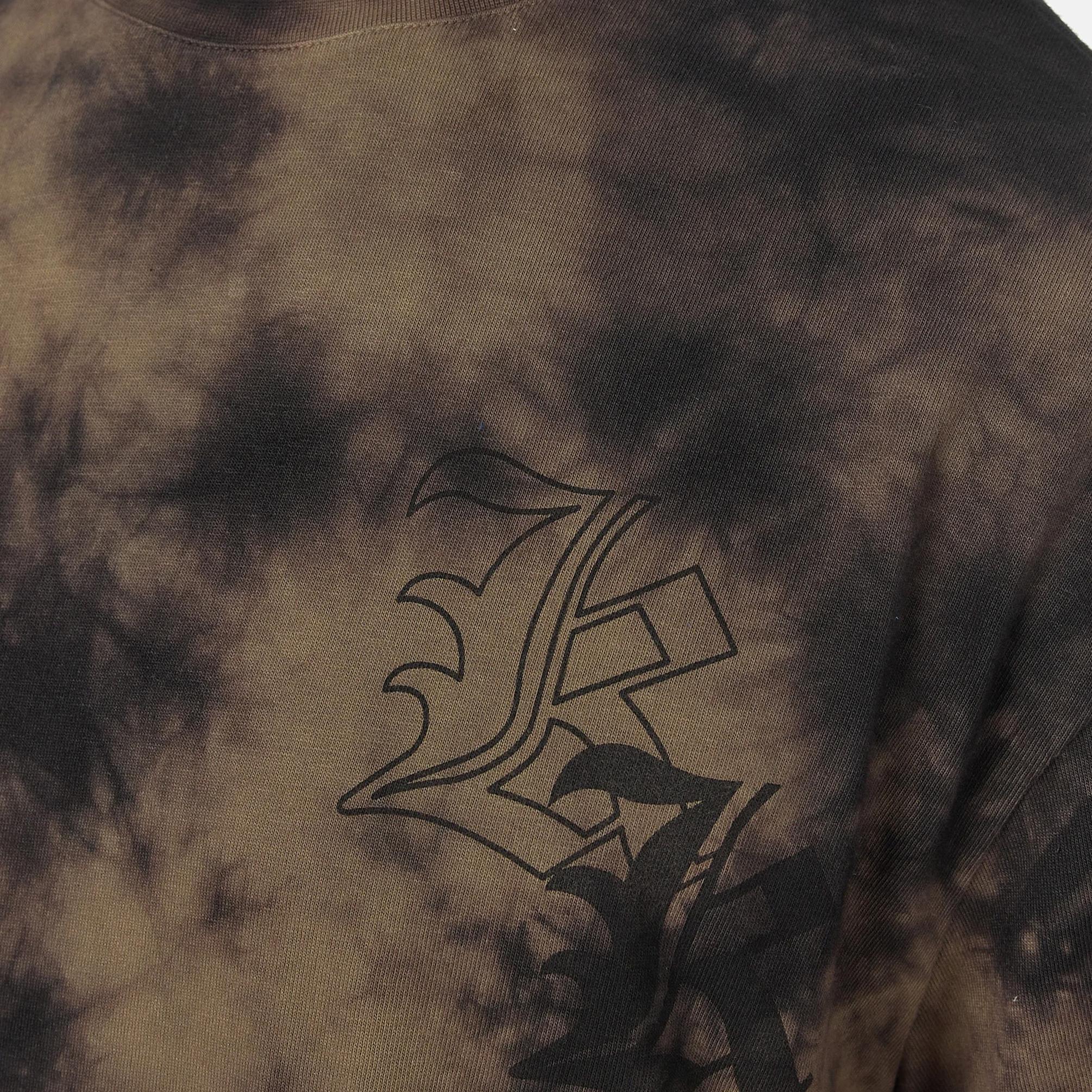  Karl Kani Woven Signature Washed Print Erkek Haki T-Shirt
