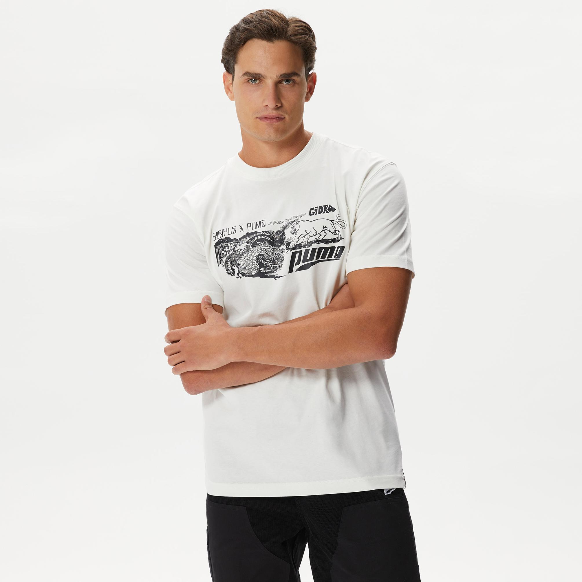  Puma X Staple Graphick Erkek Beyaz T-Shirt