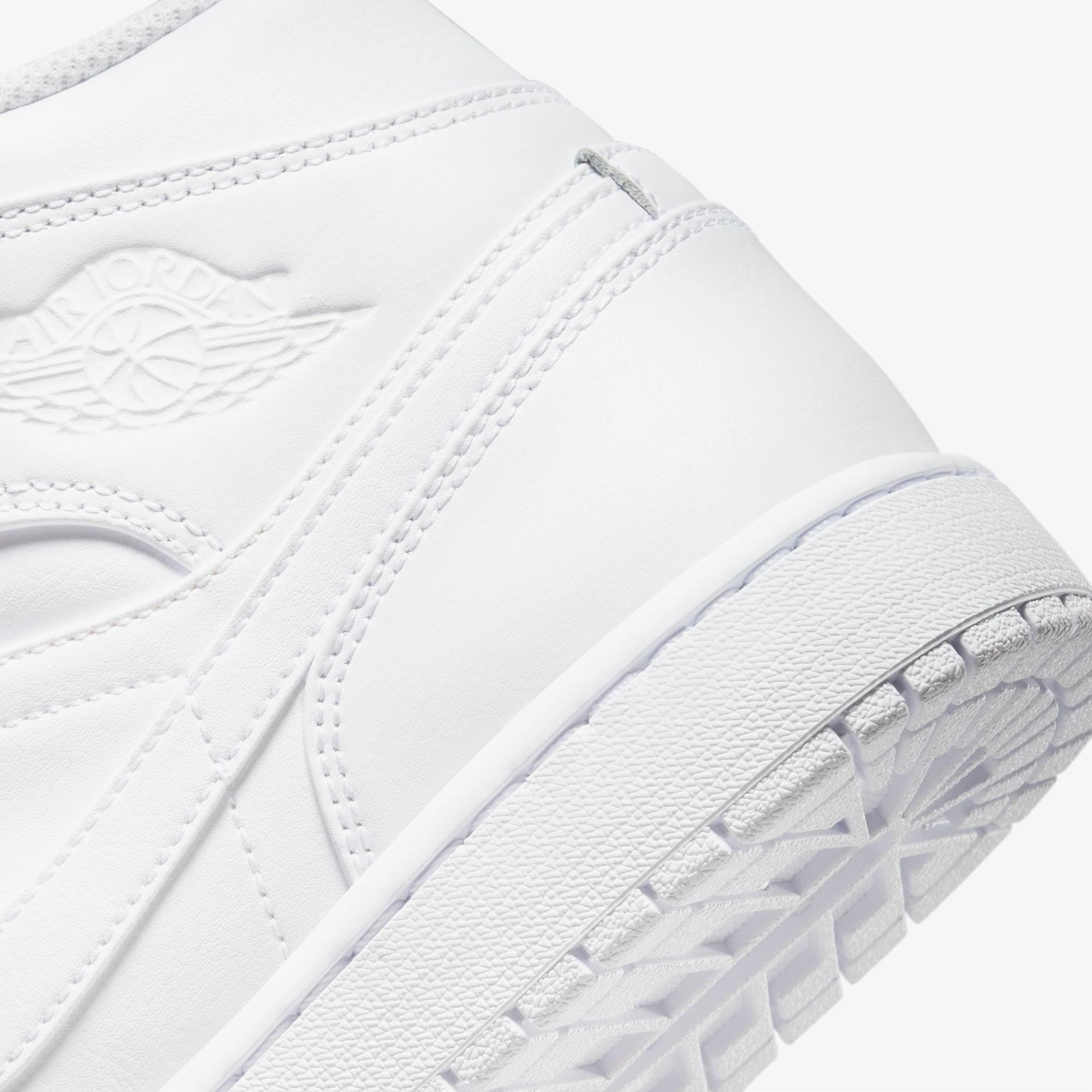  Nike Air Jordan 1 Mid Erkek Beyaz Sneaker