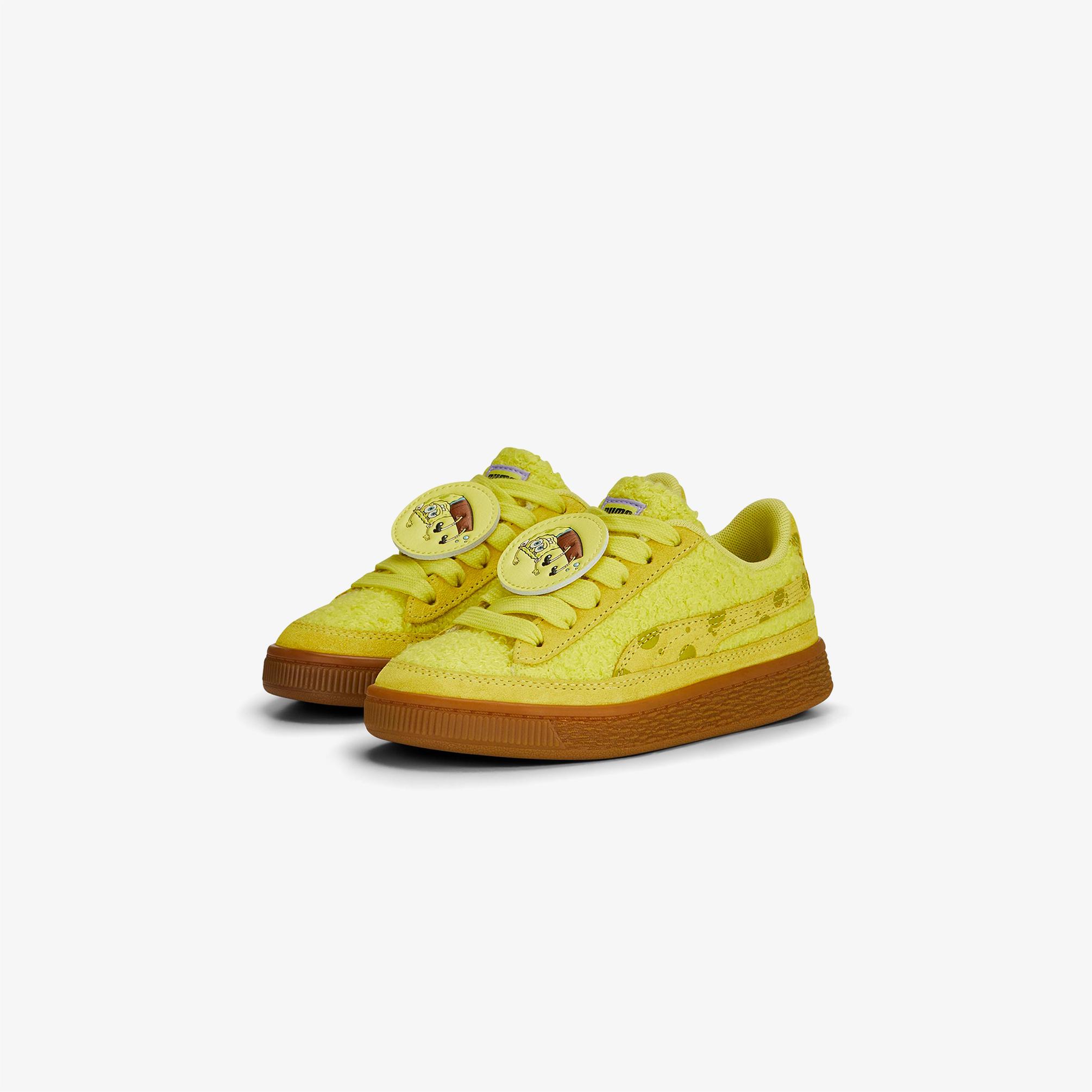  Puma x Spongebob PS Suede Çocuk Sarı Spor Ayakkabı