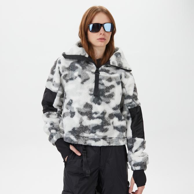  Rains Kofu Fleece Pullover Kadın Siyah/Gri Sweatshirt