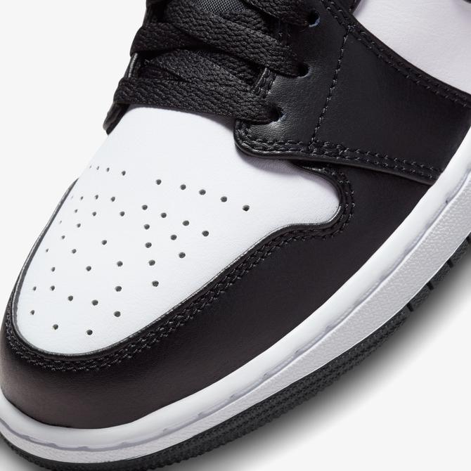  Jordan 1 Mid Erkek Siyah/Beyaz/Mor Sneaker