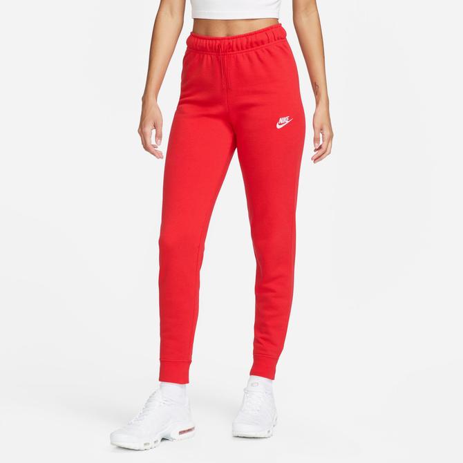 Nike Sportswear Club Fleece Mid Rise Kadın Kırmızı Eşofman Altı