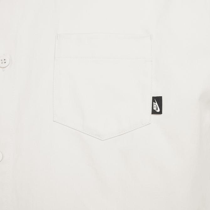  Nike Sportswear Club+ Button-Down Short-Sleeve Erkek Krem Gömlek