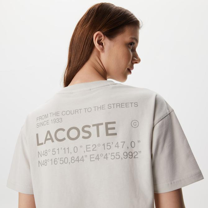  Lacoste House of SuperStep X Lacoste Kadın Gri T-Shirt