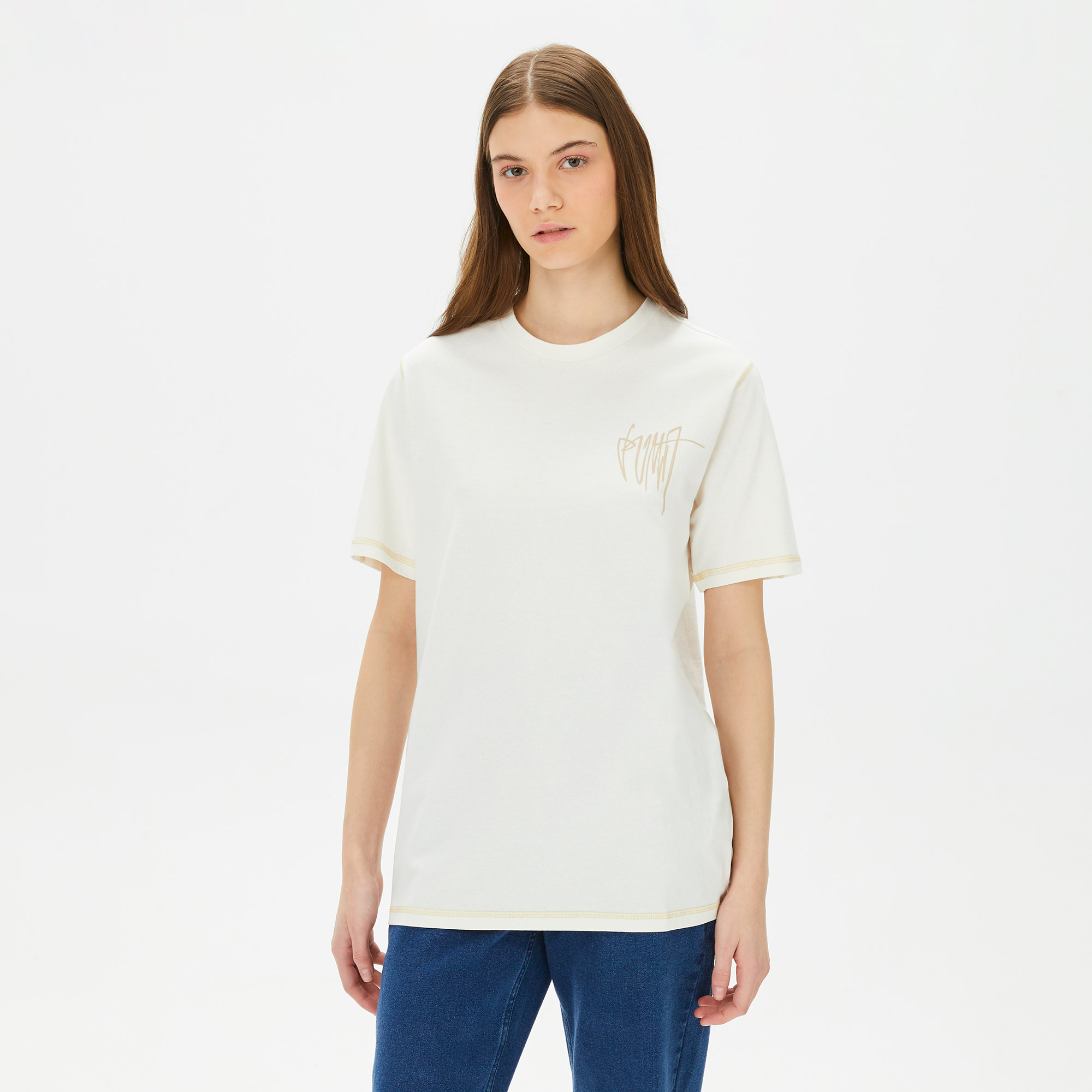Puma Classics Beyaz HouseOfSuperStep - T-Shirt Kadın